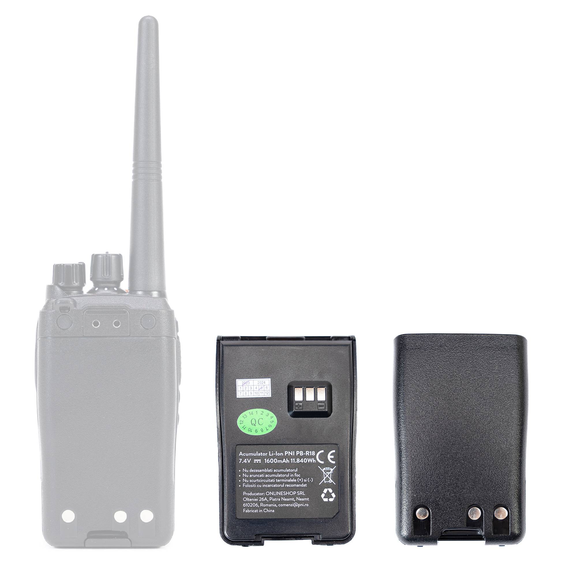 PNI PB-R18 Akku für tragbaren Radiosender PNI PMR R18, Li-Ion, 1600 mAh, 7,4 V