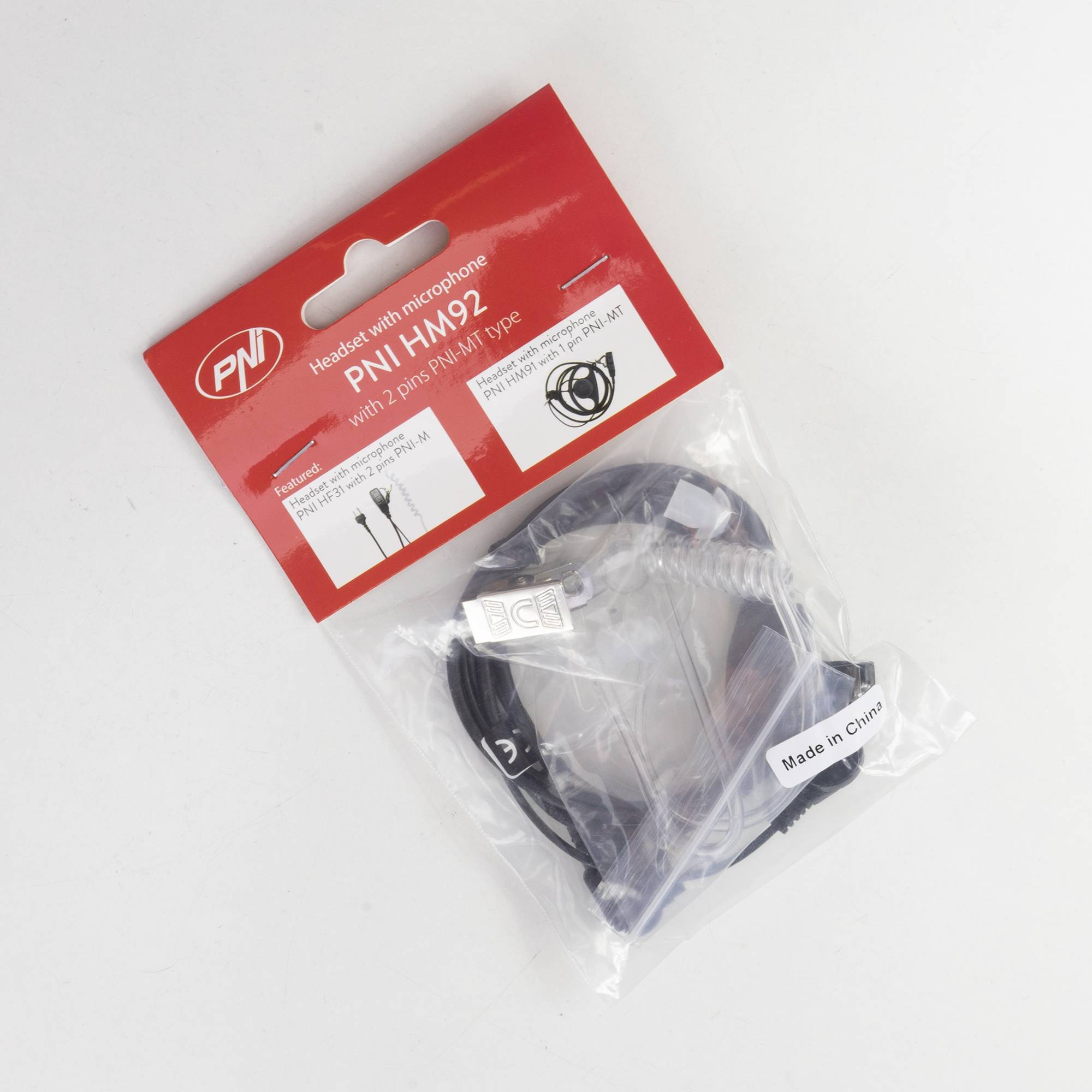 Kopfhörer mit Mikrofon und Schallschlauch PNI HM92 mit 2-poligem PNI-MT-Stecker