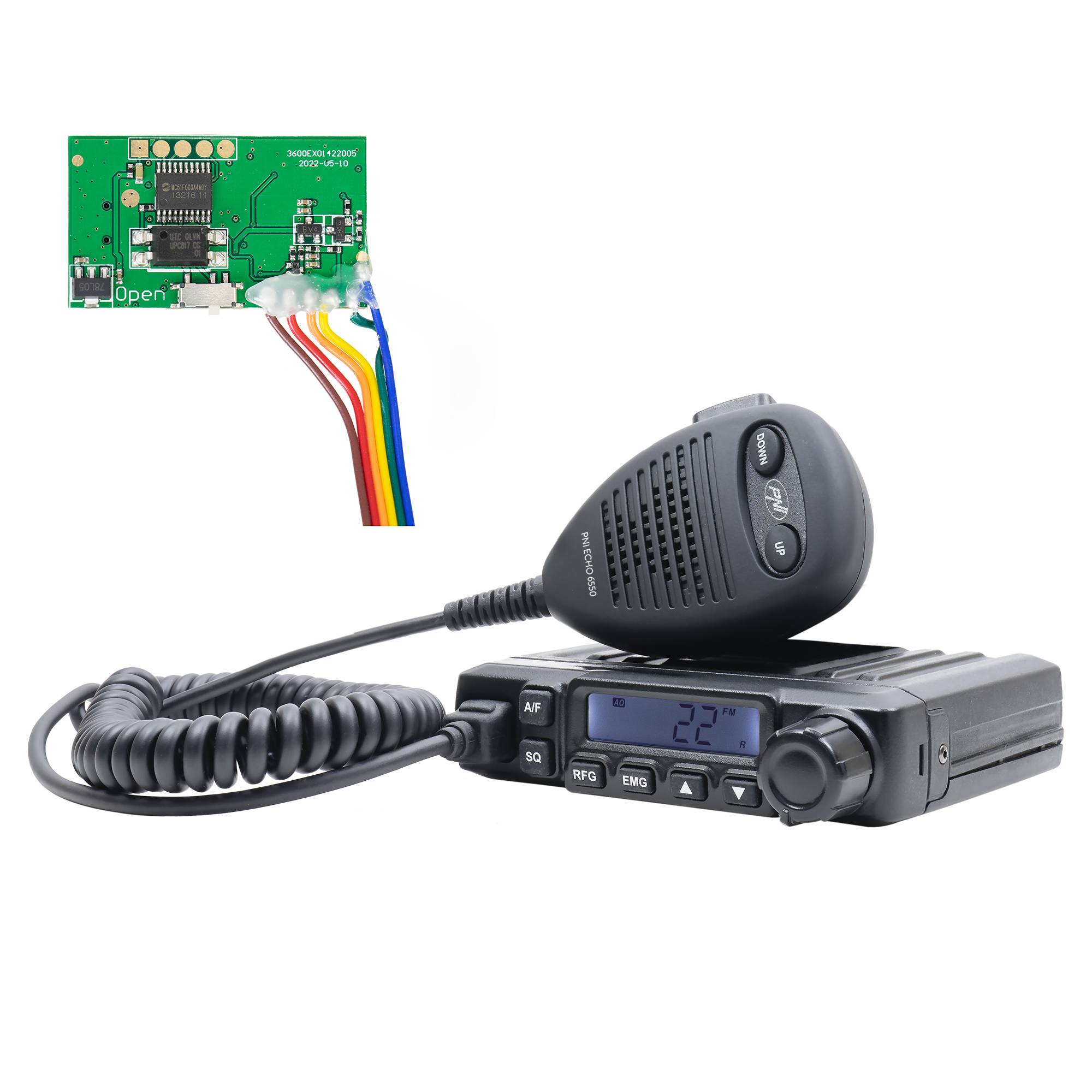 CB PNI Escort HP 6550 CB-Radiosender mit installiertem PNI ECH01, Multistandard, 4 W, AM-FM, 12 V, ASQ, mit Echomodus
