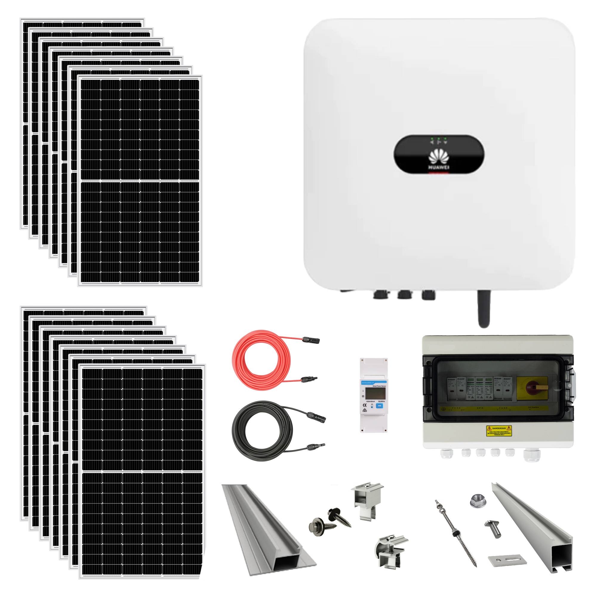 Komplettes 6-kW-Singlekhase-Prosumator-Kit mit 16 370-W-Panels, Zubehör und Montage inklusive + Smart Meter und WLAN-Dongle