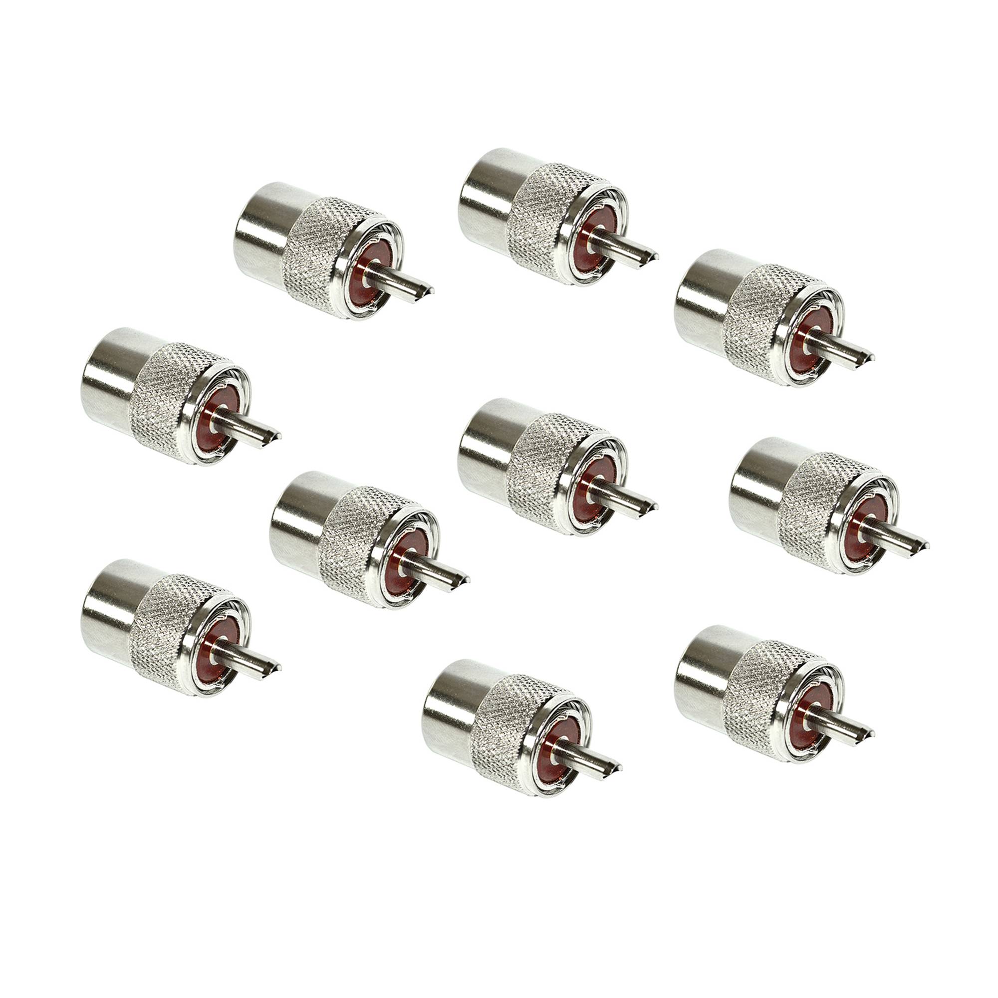 Set 10bc PL259 Stecker für RG58 Kabel