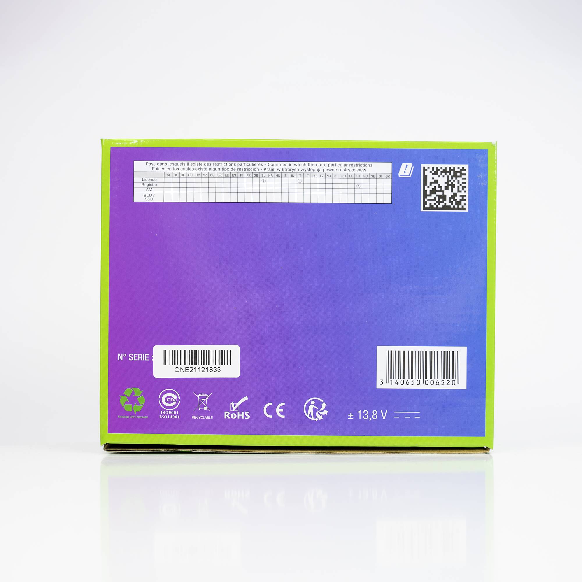 CB CRT One V-Radiosender mit Vox, S-Meter, 4 W, ASQ, 12 V, HF-Verstärkung