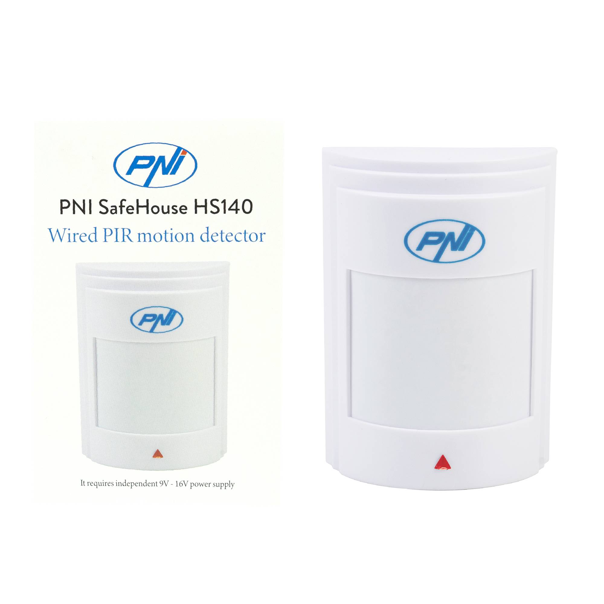 Kabelgebundener PIR-Bewegungssensor PNI SafeHouse HS140 für Alarmsysteme, die mit PNI HS600 und PNI HS650 kompatibel sind