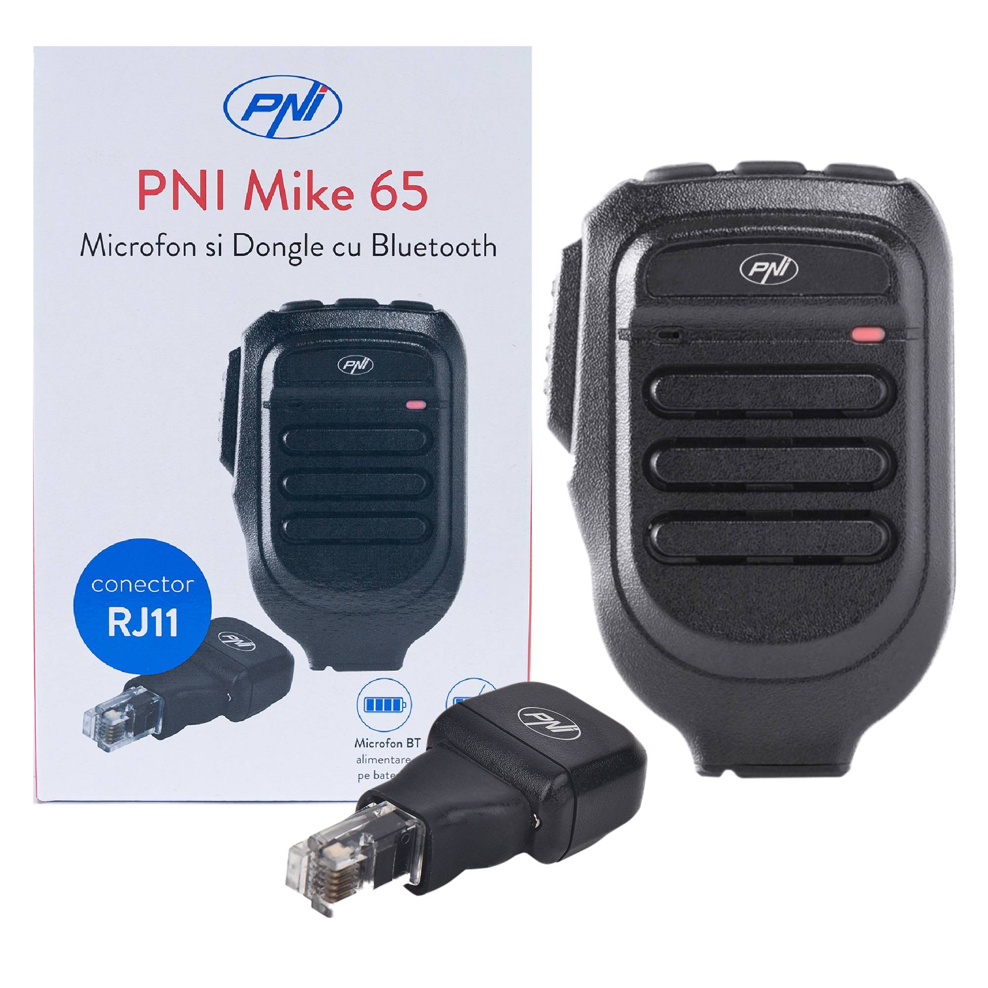 Mikrofon und Dongle mit Bluetooth PNI Mike 65, zweikanalig, kompatibel mit PNI HP 6500, PNI HP 6550, PNI HP 7120