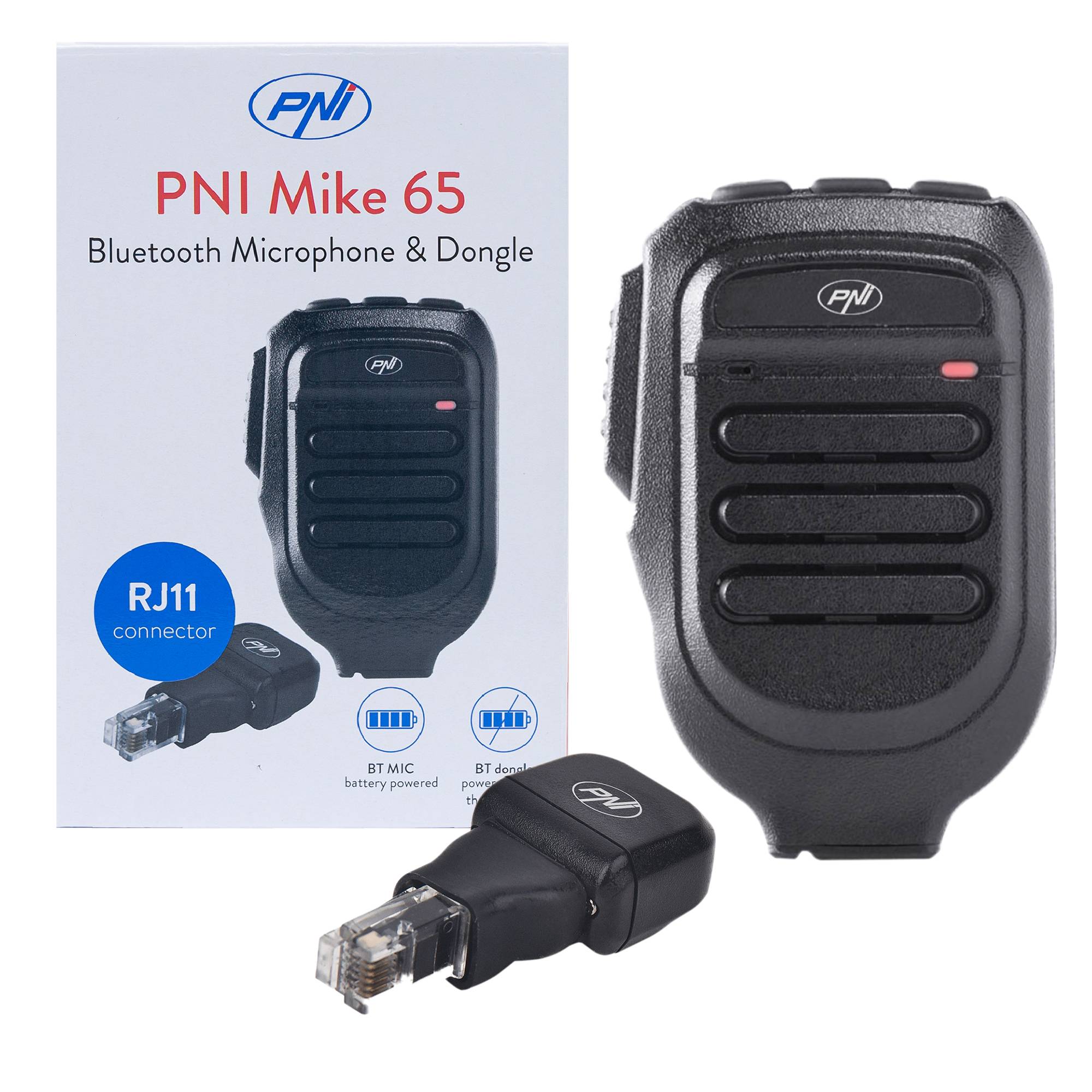 Mikrofon und Dongle mit Bluetooth PNI Mike 65, zweikanalig, kompatibel mit PNI HP 6500, PNI HP 6550, PNI HP 7120