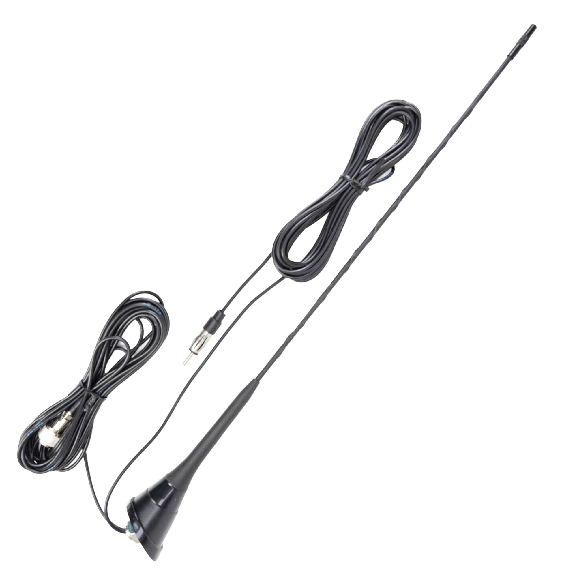 CB-Antenne PNI Duplex 2000 CB-FM, 26-28MHz (CB), 87-108MHz (FM), CB-Kabel und FM-Kabel 5 Meter, Glasfaser, Länge 490 mm