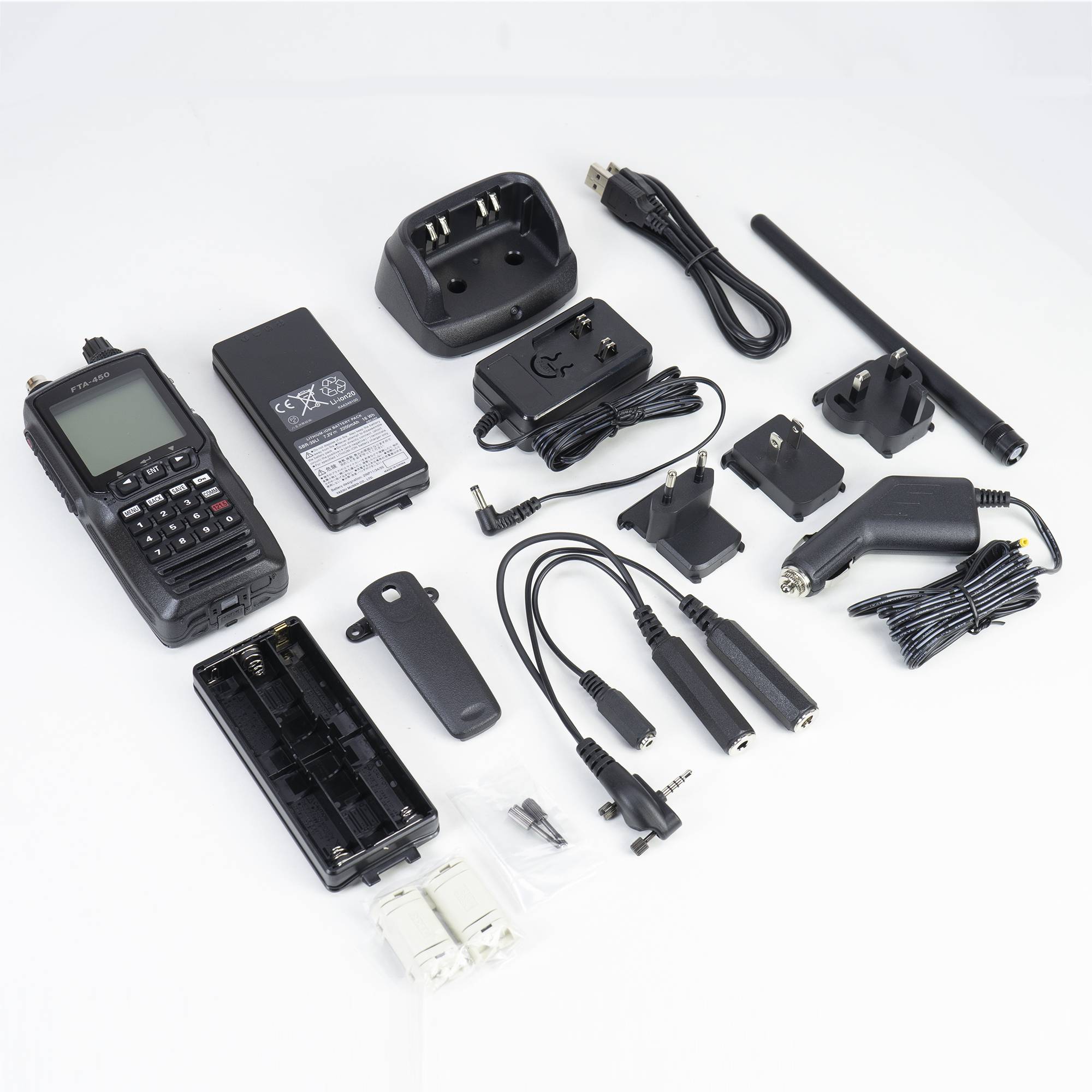 Yaesu FTA450L Tragbare UKW-Funkstation für die Luftfahrt 118.000–136.975 MHz, 2200 mAh