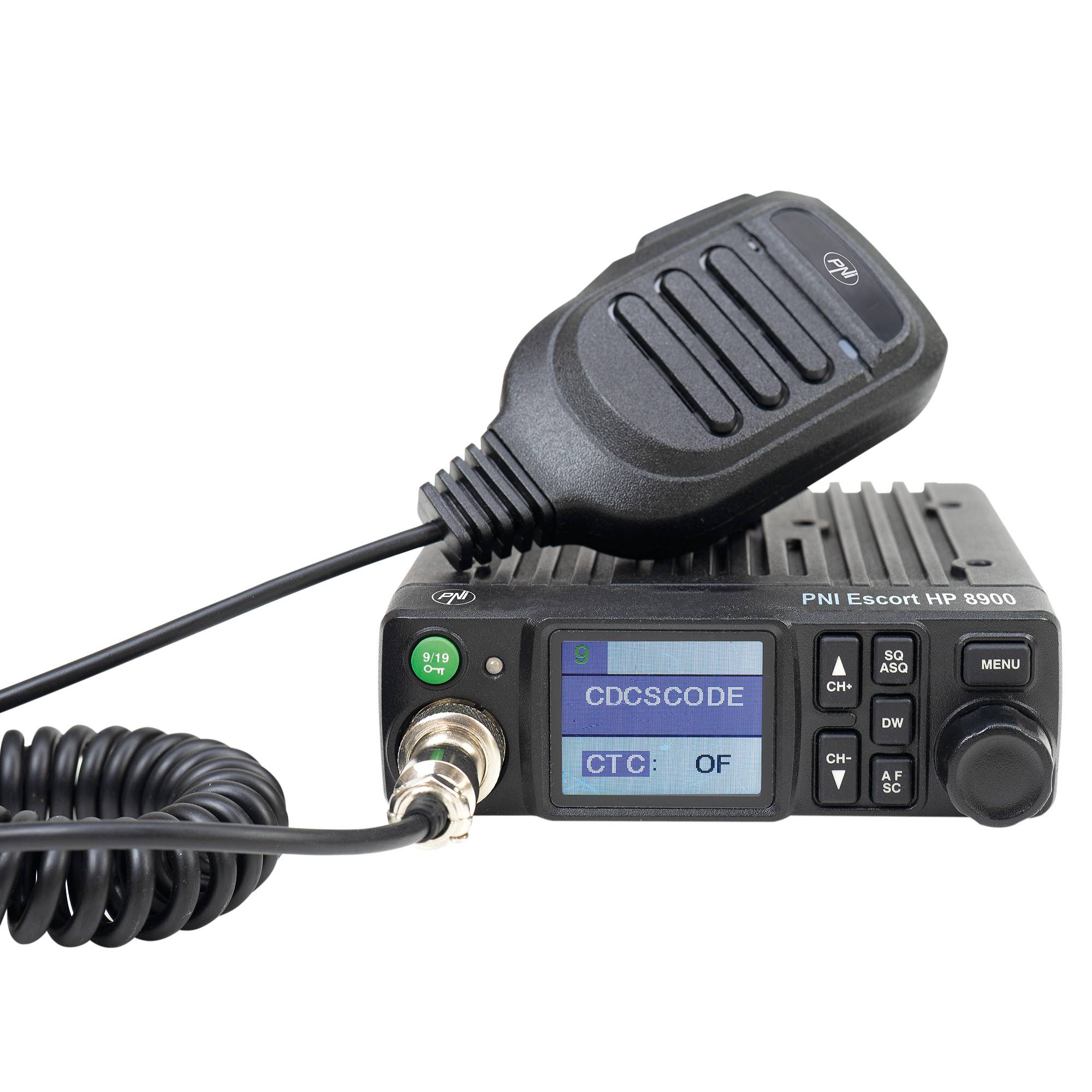 CB PNI Escort HP 8900 ASQ Radio Station Package, 12-24V + CB PNI ML70 Antenne, 70 cm mit 145 mm Magnetfuß inklusive