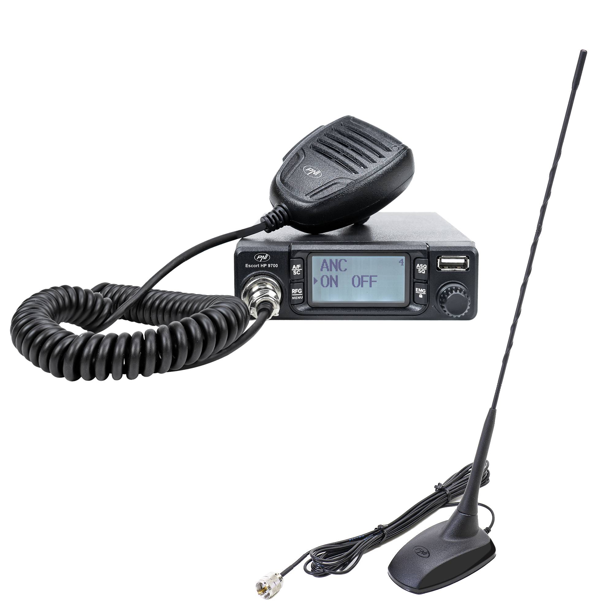 CB PNI Escort HP 9700 USB Radio Station Package und CB PNI Extra 48 Antenne mit Magnetfuß