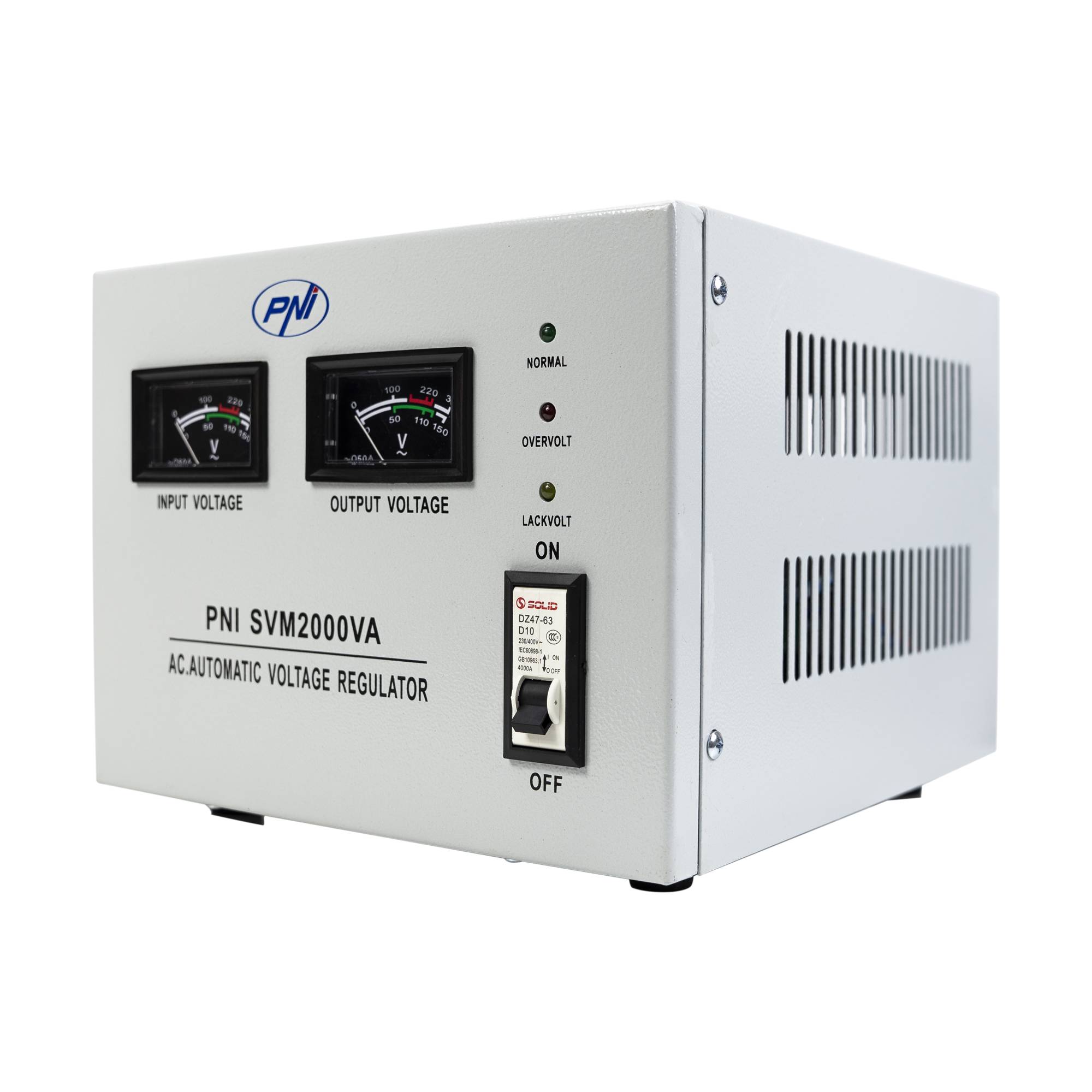 PNI SVM2000VA Spannungsstabilisator mit Servomotor, 1600 W, 7,2 A, 230 V Ausgang