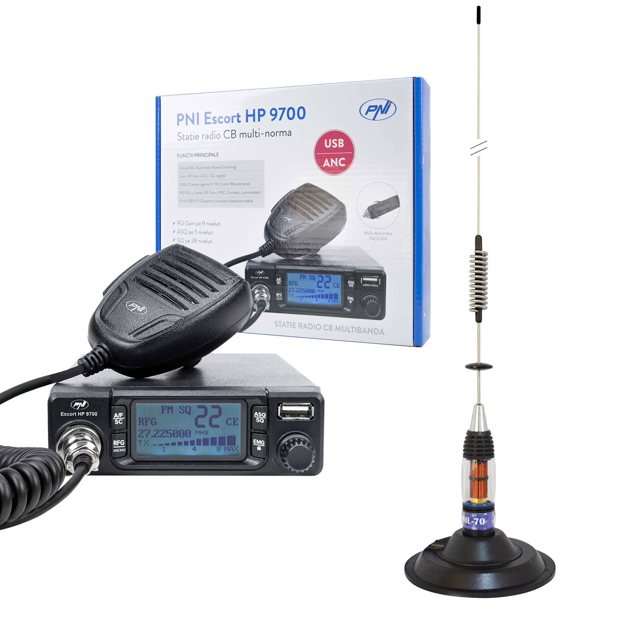 Inklusive CB PNI Escort HP 9700 USB Radio Station Package und CB PNI ML70 Antenne mit 145 mm Magnetfuß