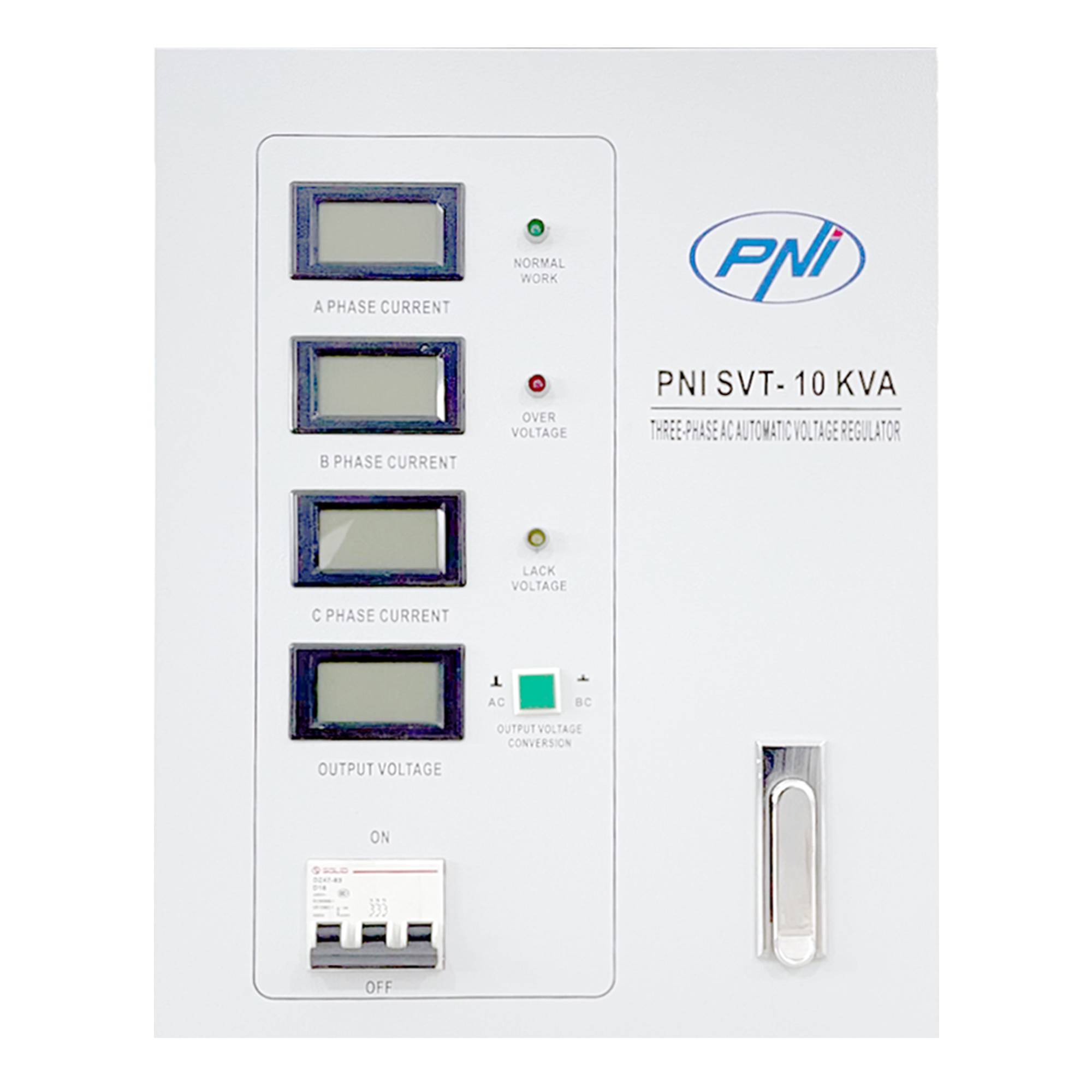 Dreiphasiger Spannungsstabilisator PNI SVT-10K mit Servomotor, 10000VA, 8000W, 380V Ausgang