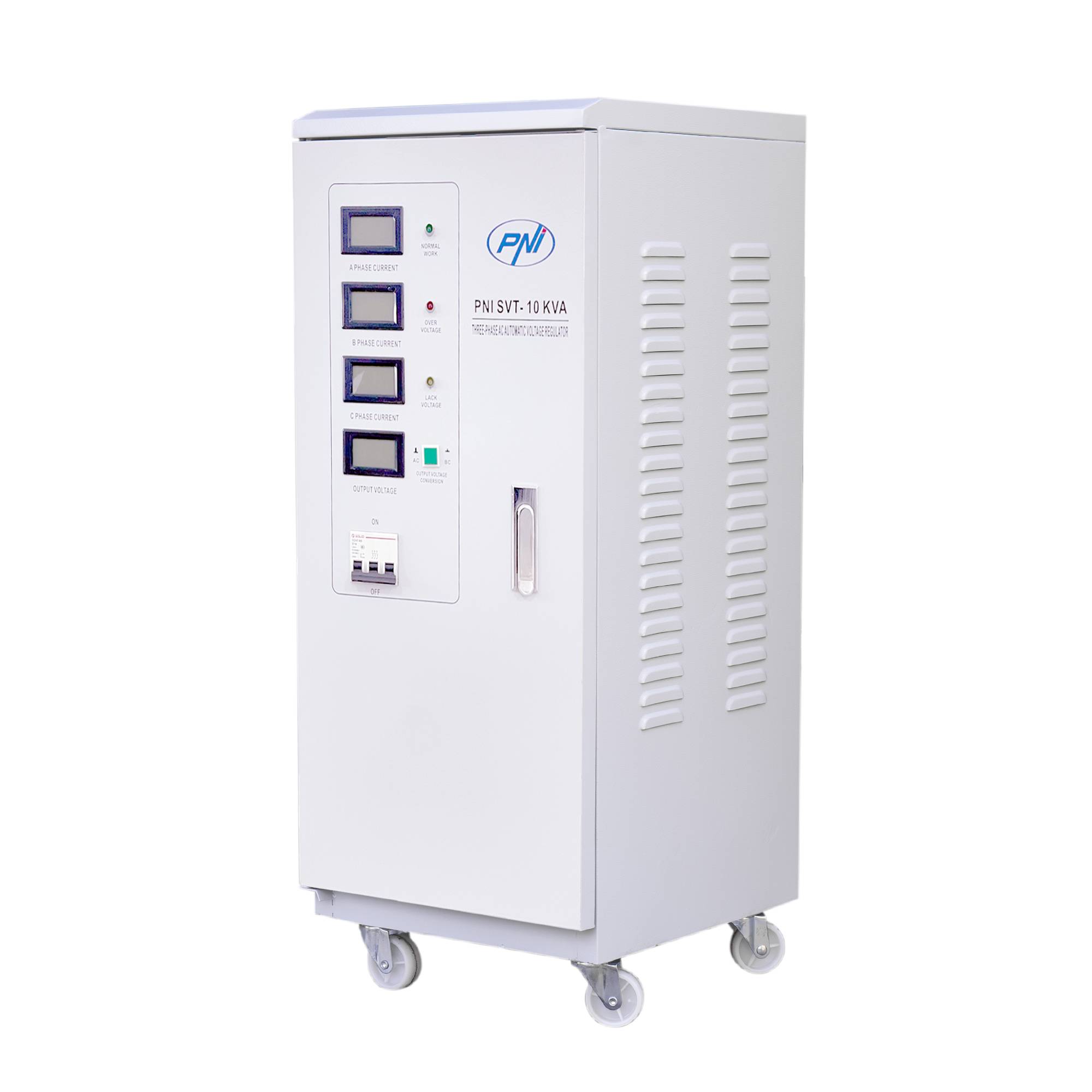 Dreiphasiger Spannungsstabilisator PNI SVT-10K mit Servomotor, 10000VA, 8000W, 380V Ausgang