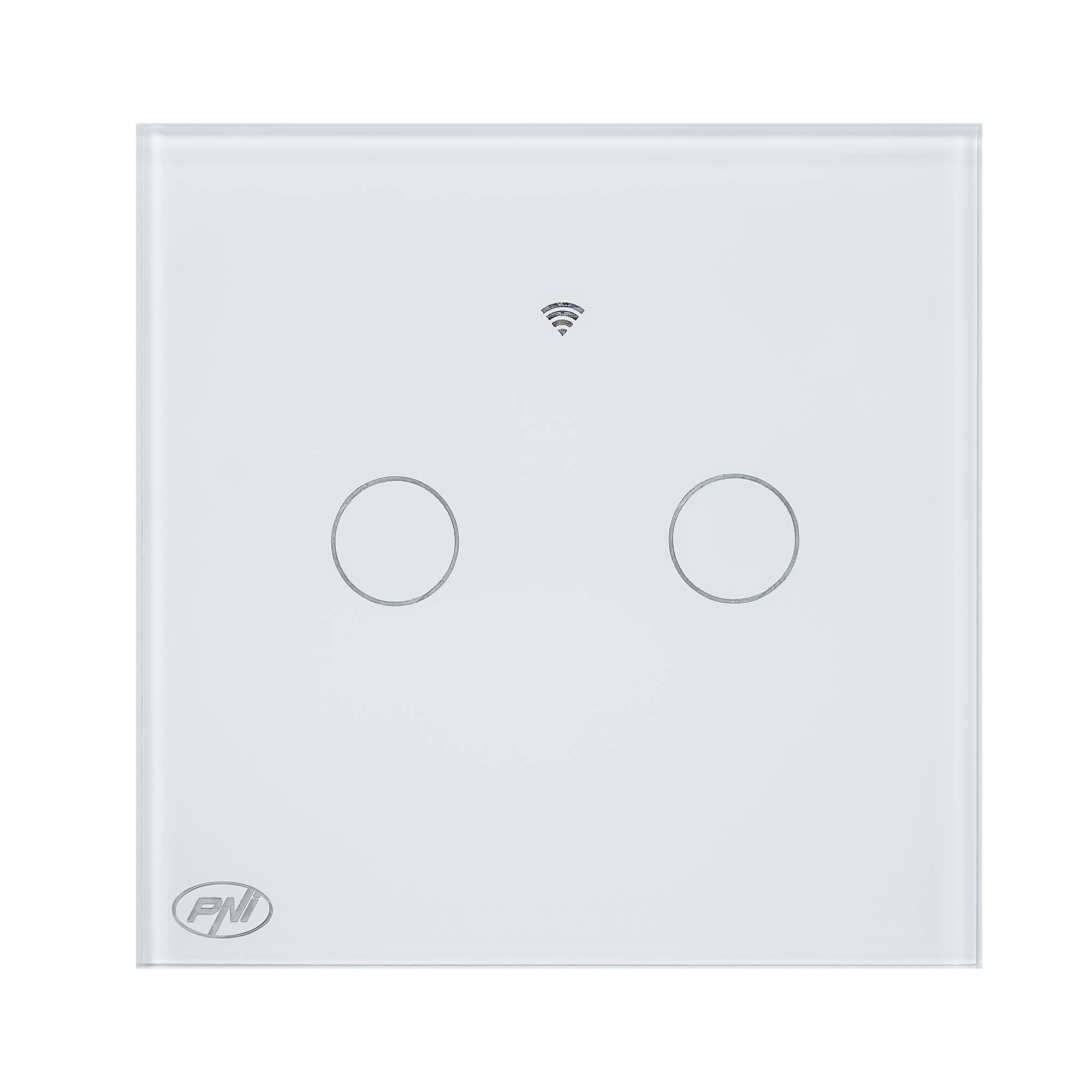 Smart Switch mit PNI SafeHome PT202L WiFi Touch, 10A, Steuerung über Tuya Smart-Anwendung, kompatibel mit Alexa und Google Assistant - Live Wire