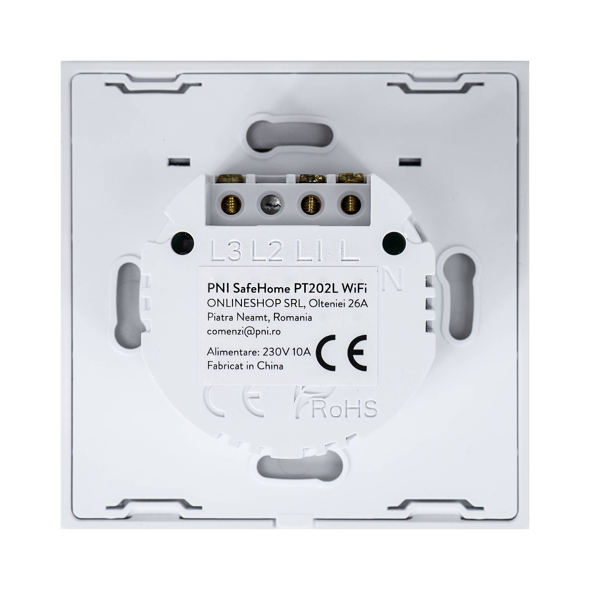 Smart Switch mit PNI SafeHome PT202L WiFi Touch, 10A, Steuerung über Tuya Smart-Anwendung, kompatibel mit Alexa und Google Assistant - Live Wire