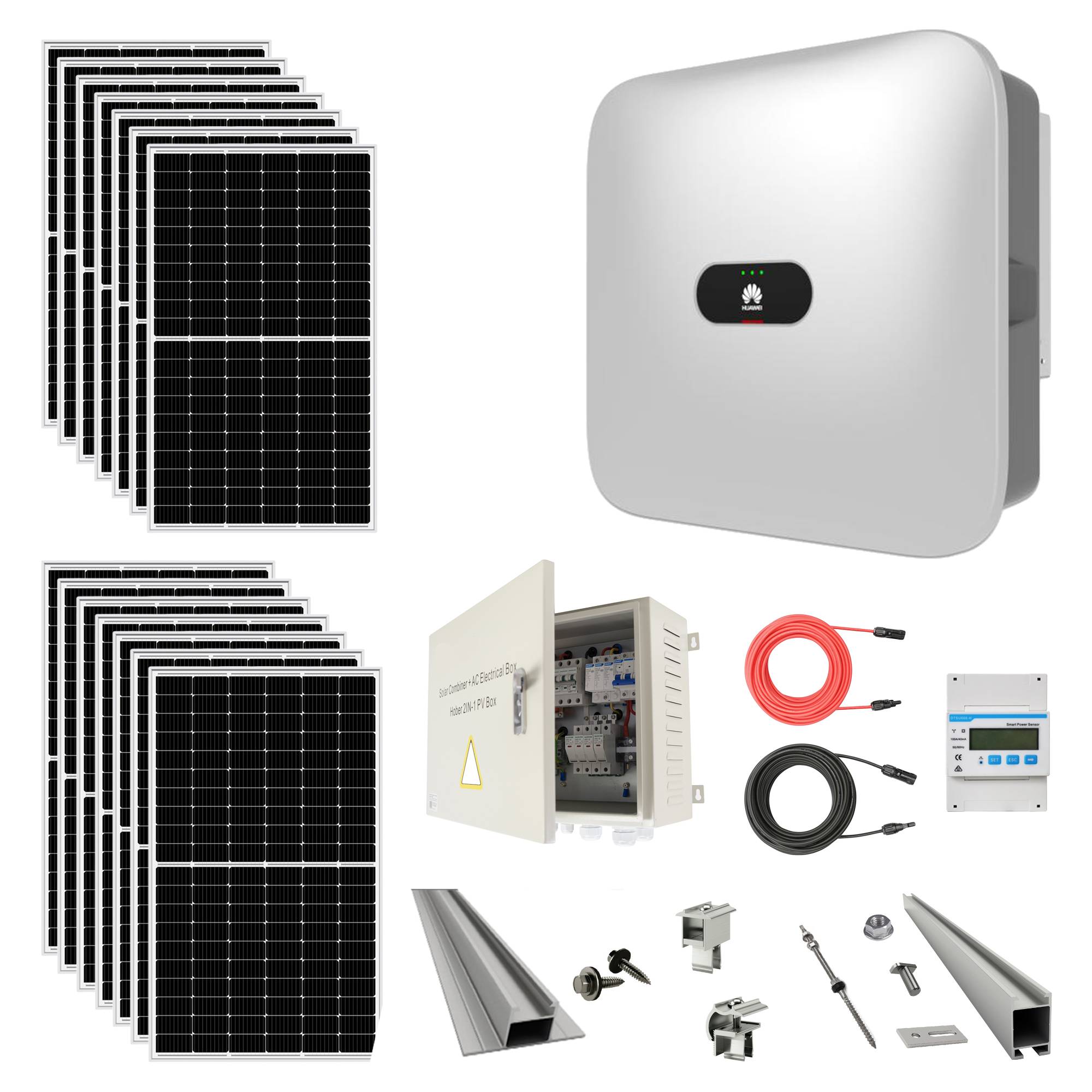 Komplettes 20-kW-Dreiphasen-Prosumator-Kit mit 56 370-W-Paneelen, Zubehör und Montage inklusive + Smart Meter und WLAN-Dongle