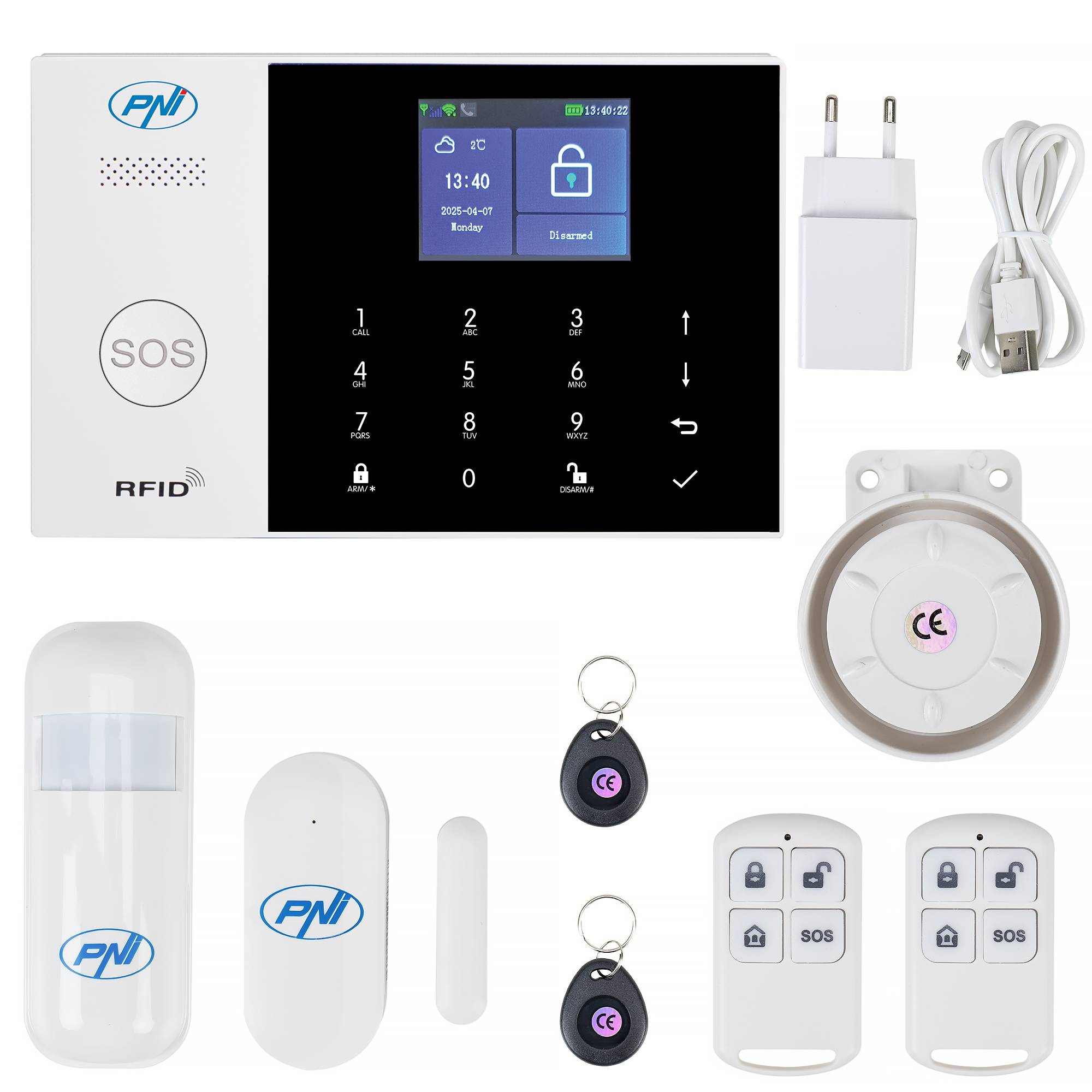 Das drahtlose Alarmsystem PNI SafeHouse HS600 Wifi GSM 4G unterstützt 90 drahtlose Zonen und 3 drahtgebundene Zonen und ist mit der Tuya