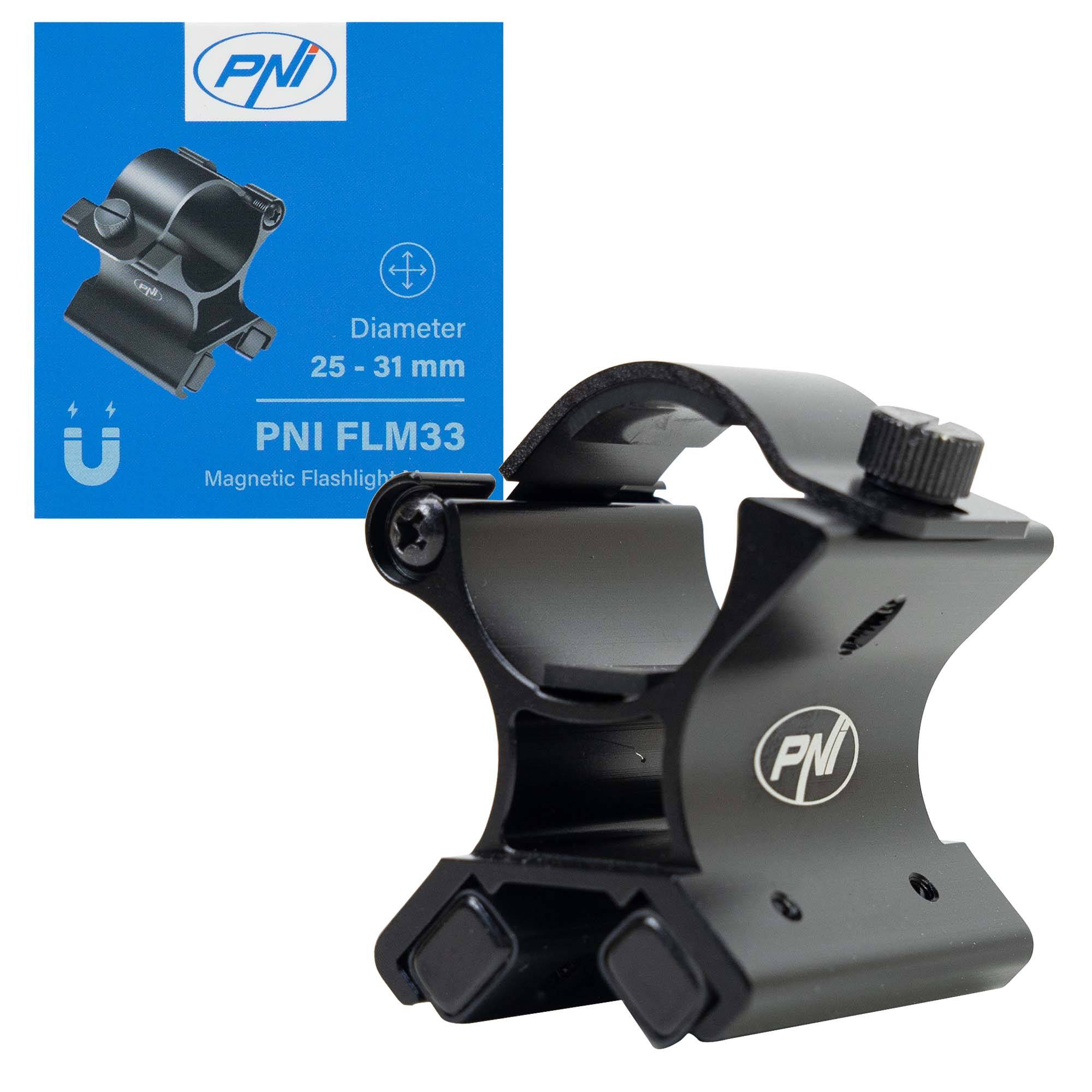 Magnetische Montagehalterung PNI FLM33 für Taschenlampen mit einem Durchmesser zwischen 25 und 31 mm