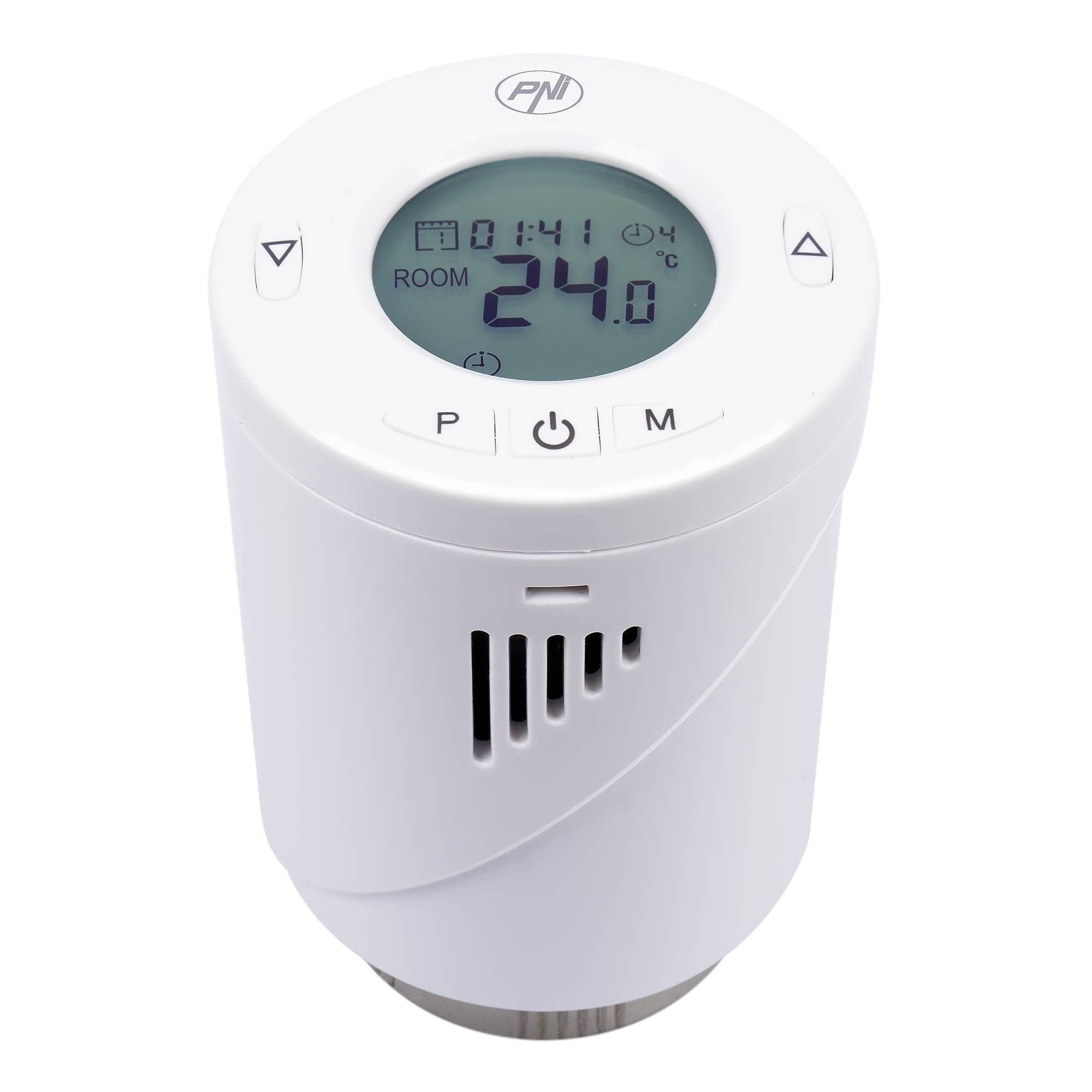 Intelligenter Thermostatkopf PNI CT25T für Kühler, drahtlose Verbindung mit PNI CT25WIFI Hub mit Internetsteuerung, mobile Tuya Smart-Anwendung