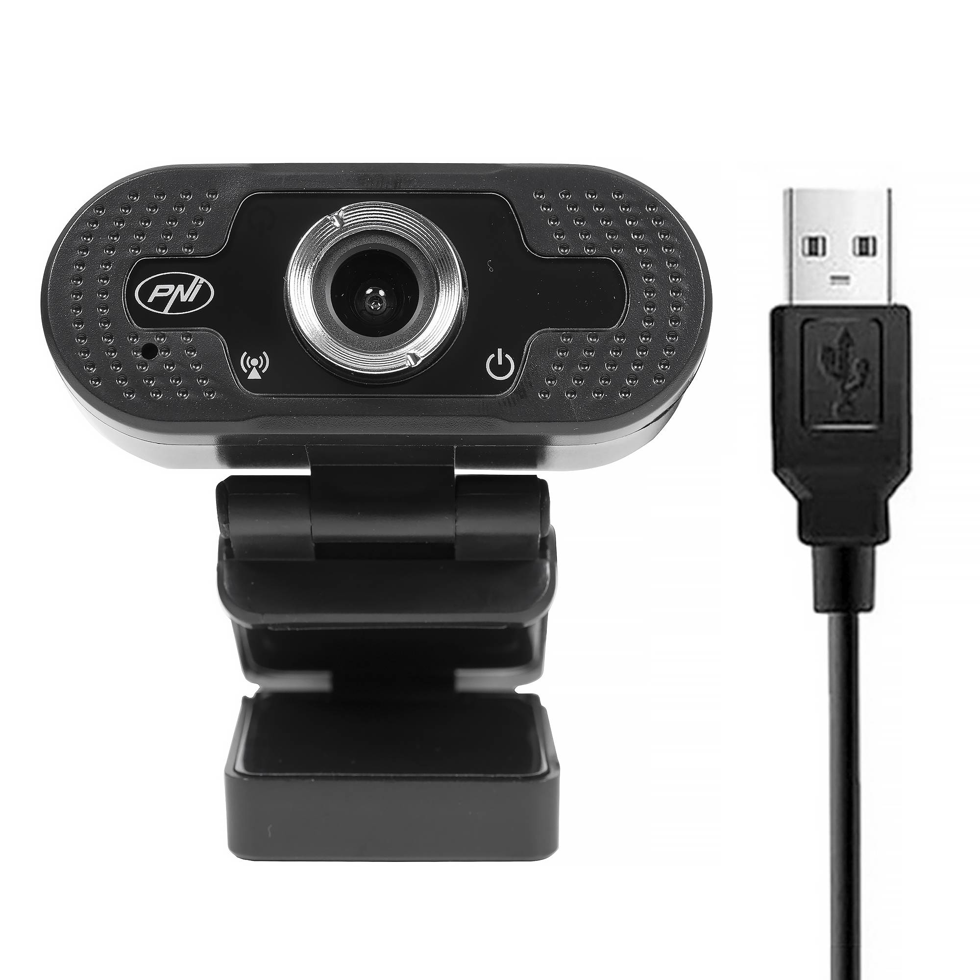 PNI CW2860 Full HD 4MP-Webcam, USB, Clip-On, eingebautes Mikrofon, PC / Laptop-Verbindung, @ 30fps, automatische Farbkorrektur