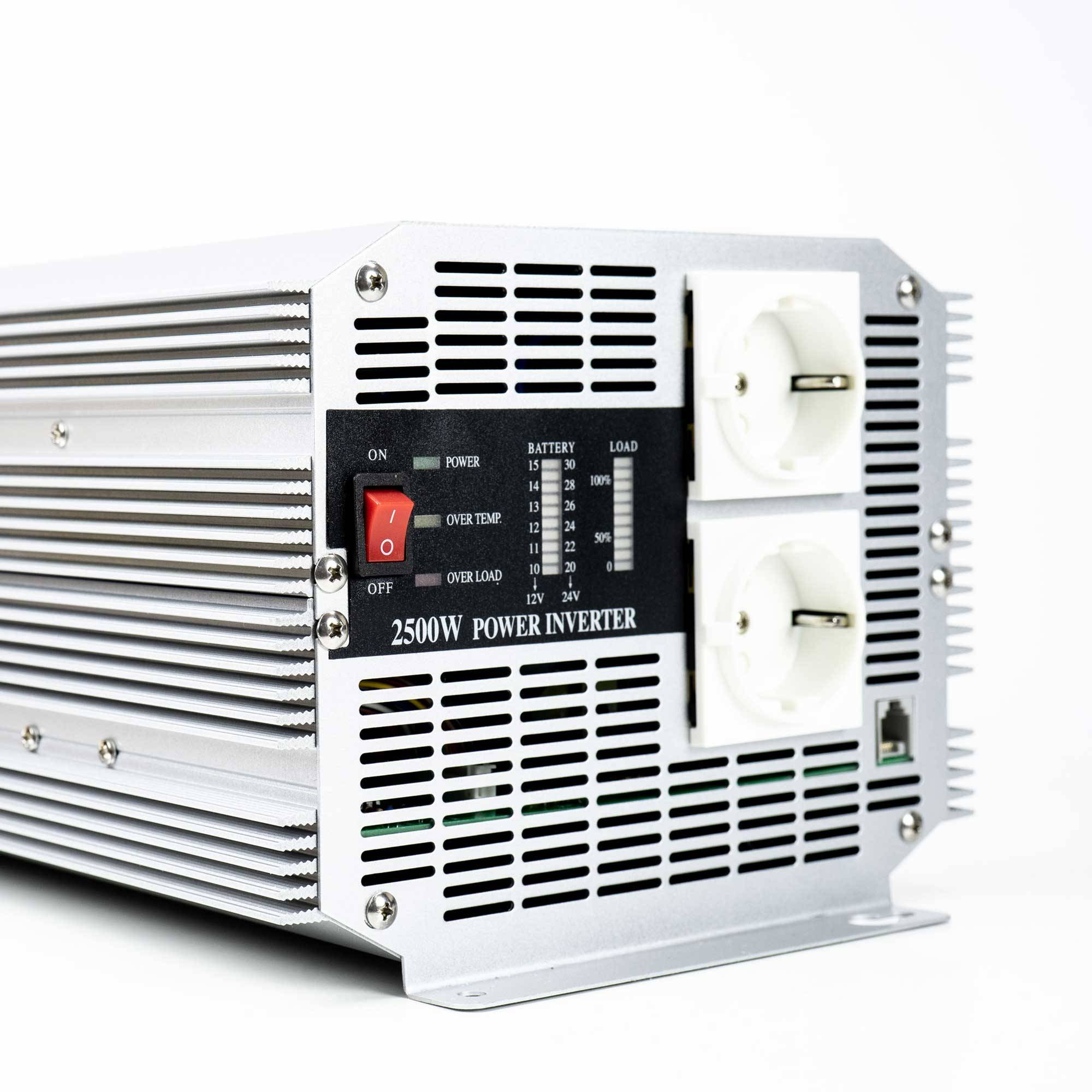 RO: Invertor de tensiune President 2500W 12V-230V, sinusoida modificata, port USB, telecomanda inclusa