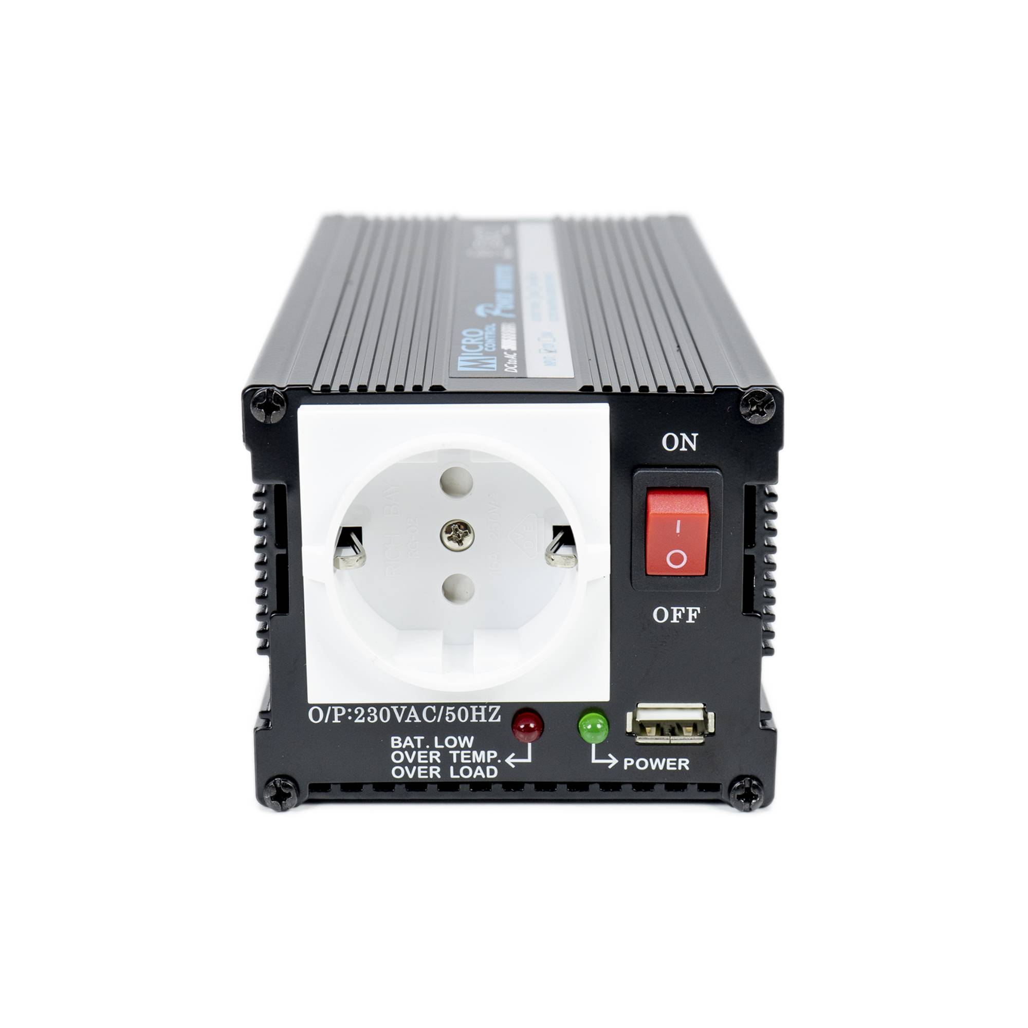 RO: Invertor de tensiune President 400W alimentare 12V, iesire 230V, unda sinus modificata, mufa USB 5V 500mAh, cu clesti alimentare si mufa de