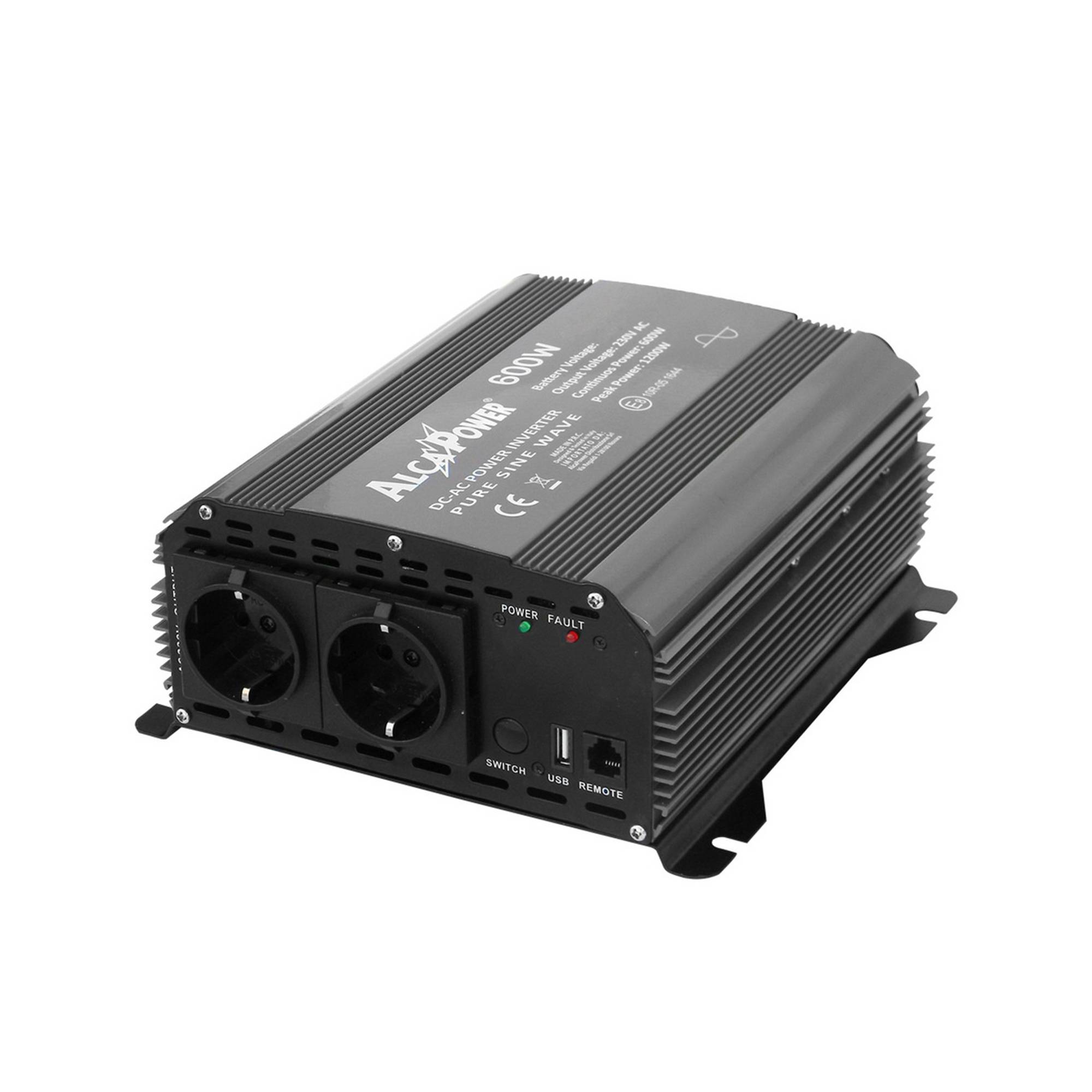RO: Invertor de tensiune AlcaPower by President 600W 24V-230V, sinusoida pura, port USB