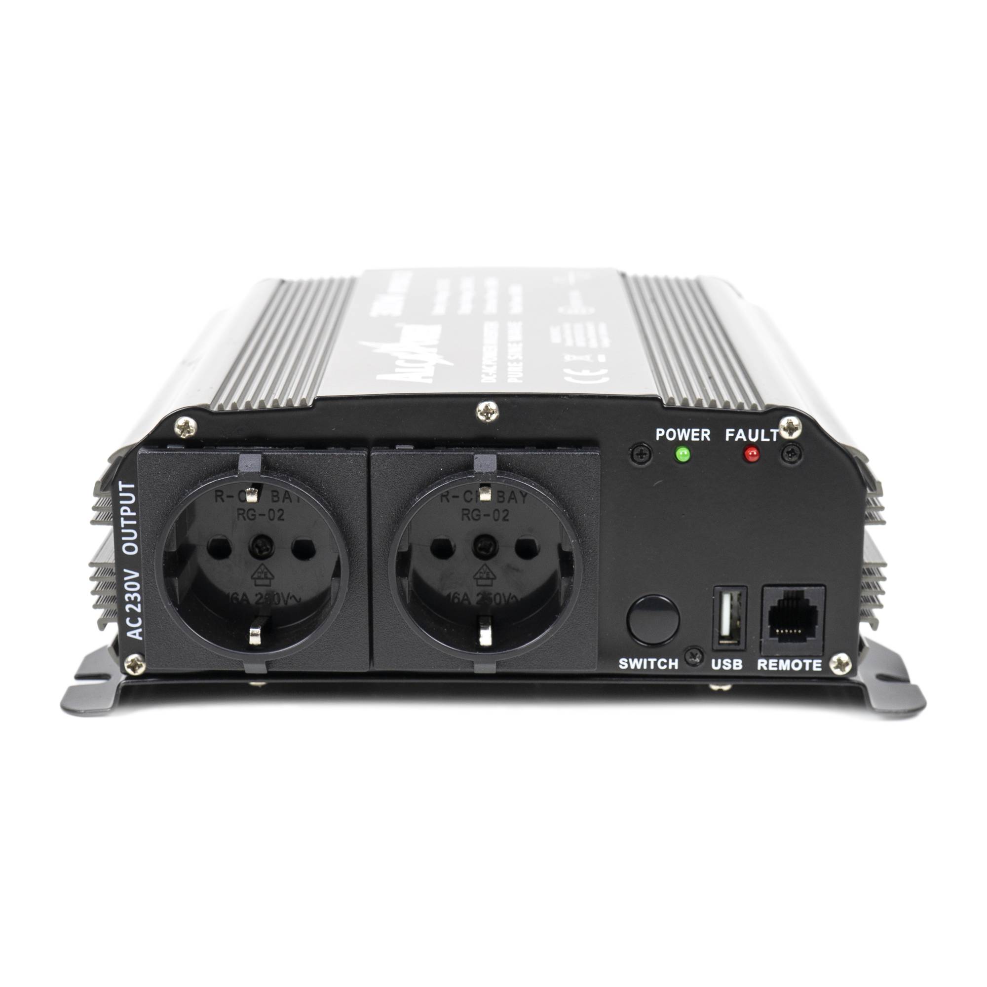 RO: Invertor de tensiune AlcaPower by President 300W alimentare 12V, iesire 230V, unda sinus pur, mufa USB 5V 500mAh, cu clesti alimentare si mufa