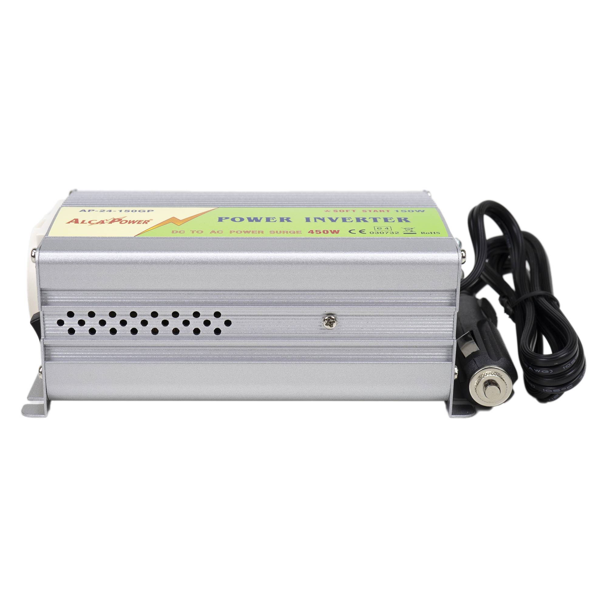 RO: Invertor de tensiune AlcaPower by President 150W alimentare 24V, iesire 230V, Soft Start, unda sinus modificata, mufa de bricheta