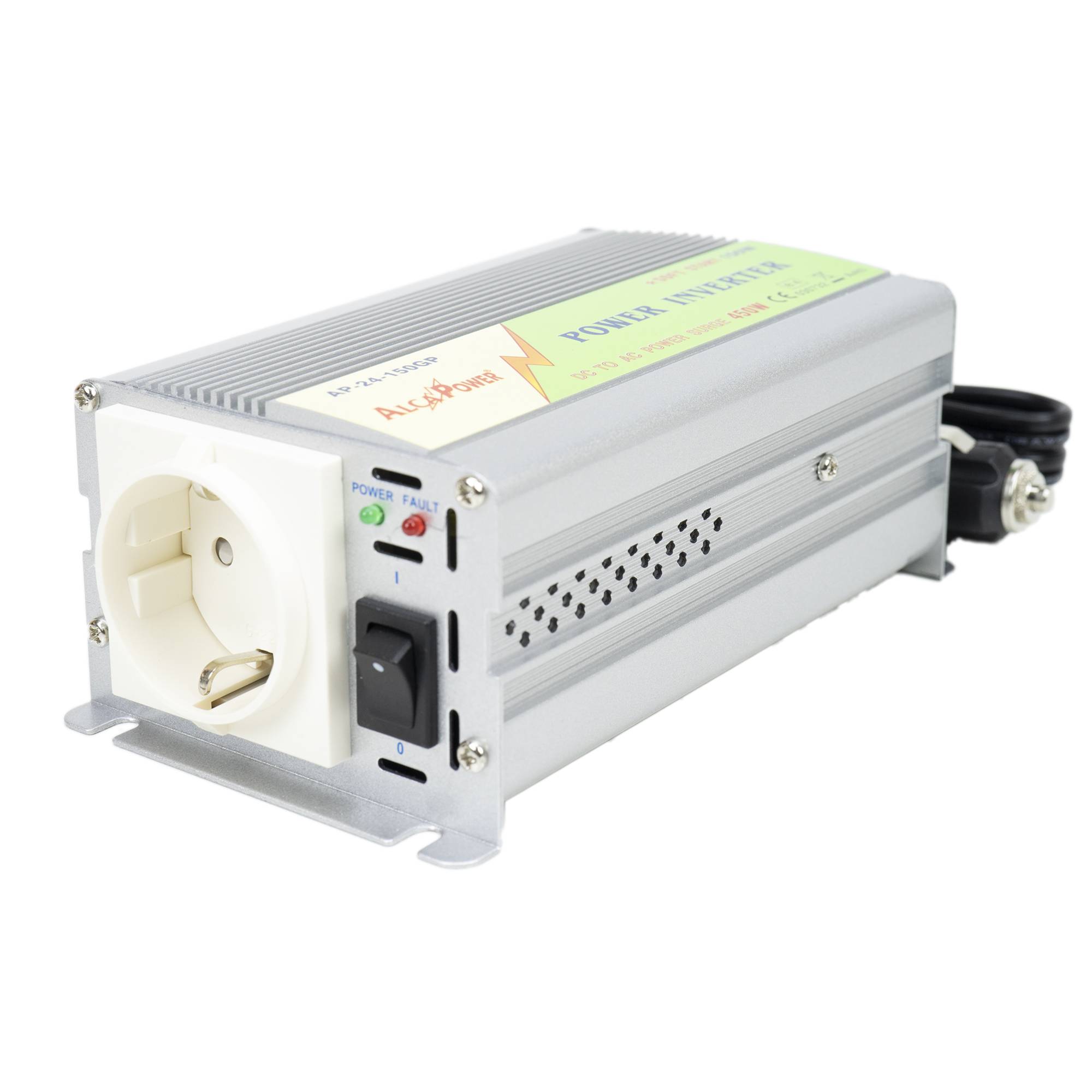 RO: Invertor de tensiune AlcaPower by President 150W alimentare 24V, iesire 230V, Soft Start, unda sinus modificata, mufa de bricheta