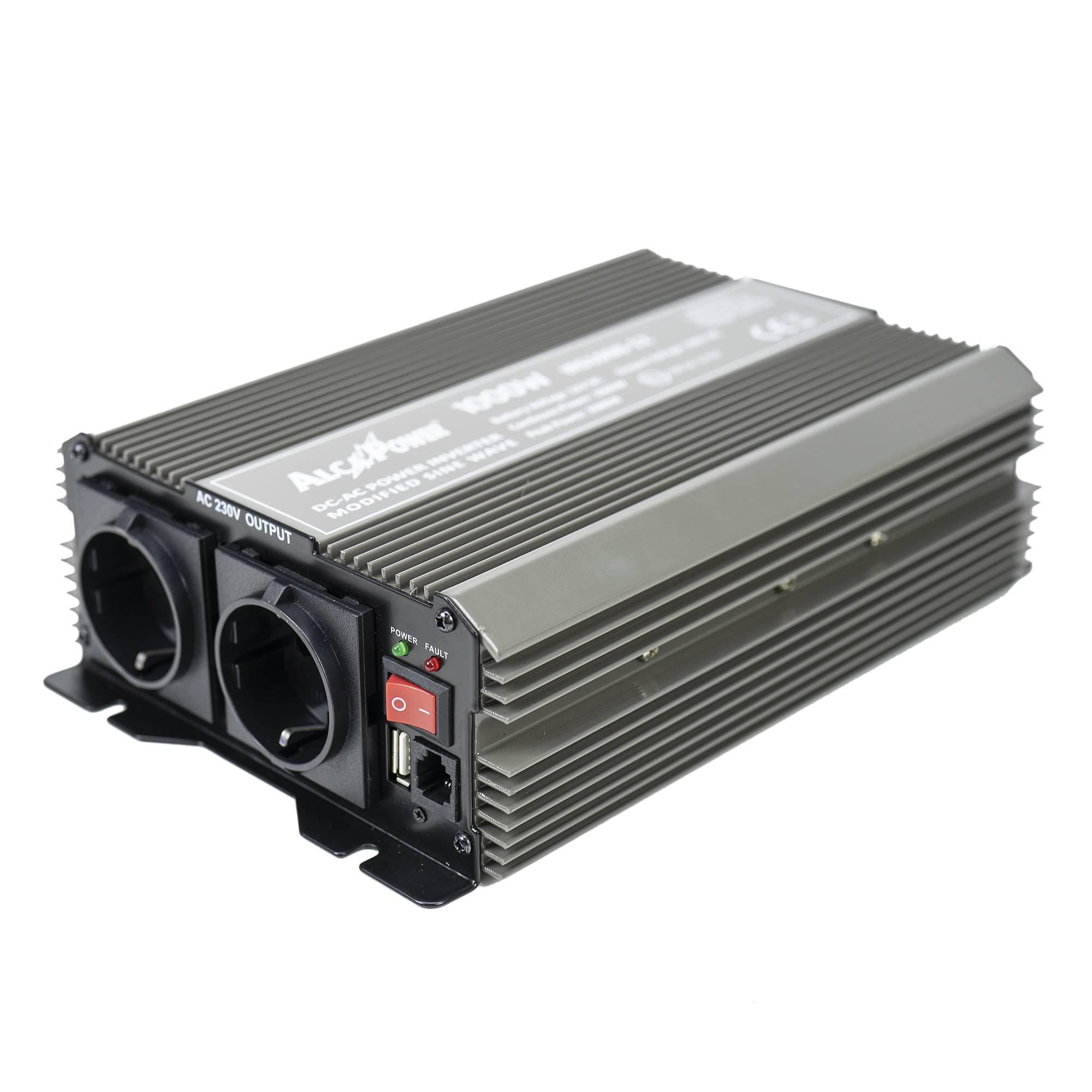RO: Invertor de tensiune AlcaPower by President 1500W 12V-230V, sinusoida modificata, port USB