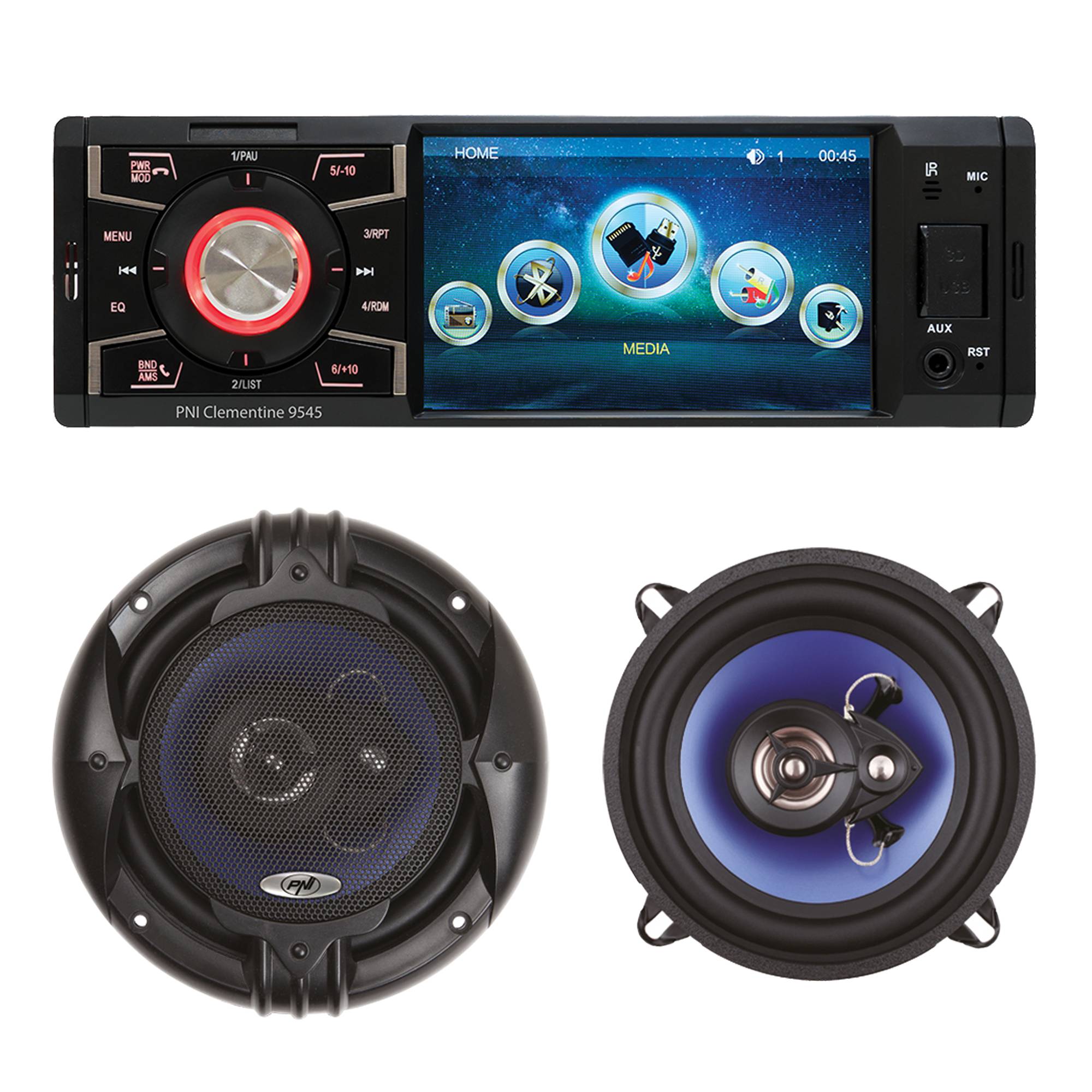Paket MP5 Autoplayer PNI Clementine 9545 + Koaxiale Autolautsprecher PNI HiFi650, 120 W, 16,5 cm