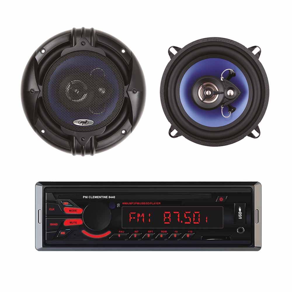 Paket Radio MP3 Autoplayer PNI Clementine 8440 4x45w + Koaxiale Autolautsprecher PNI HiFi650, 120W, 16,5 cm