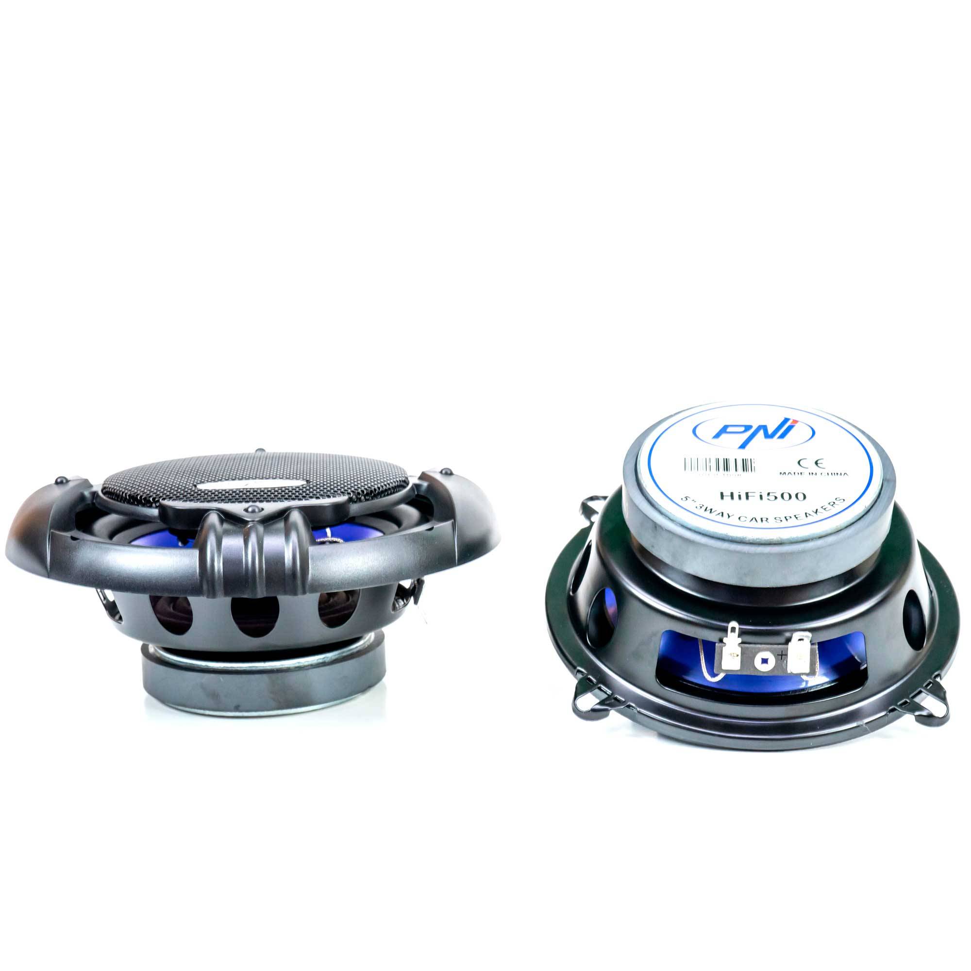 Paket Radio MP3 Autoplayer PNI Clementine 8440 4x45W USB SD AUX 12V mit Set 2 Koaxiale Autolautsprecher PNI HiFi500, 100W, 12,7 cm