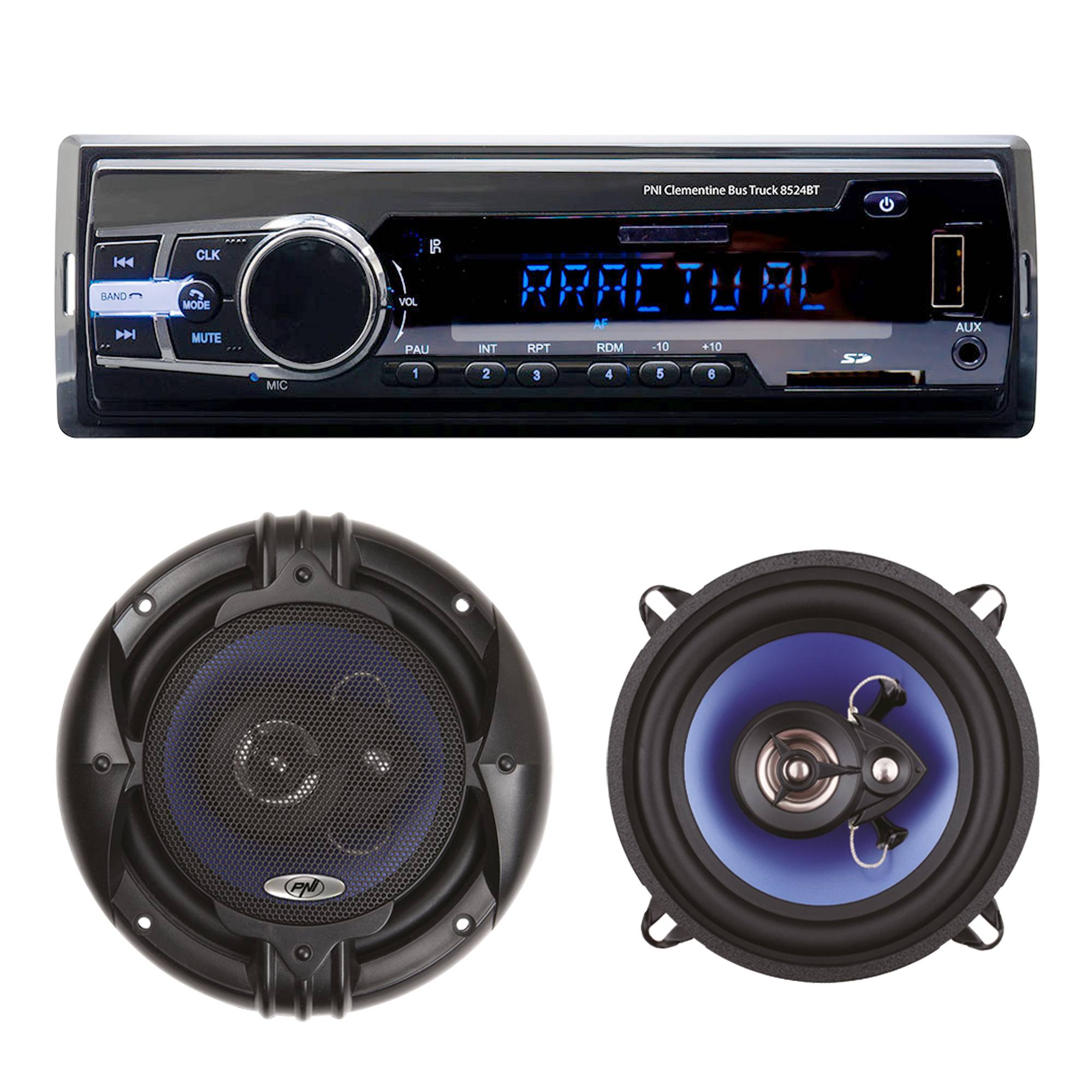 Paket Radio MP3 Autoplayer PNI Clementine 8524BT 4x45w + Koaxiale Autolautsprecher PNI HiFi650, 120W, 16,5 cm