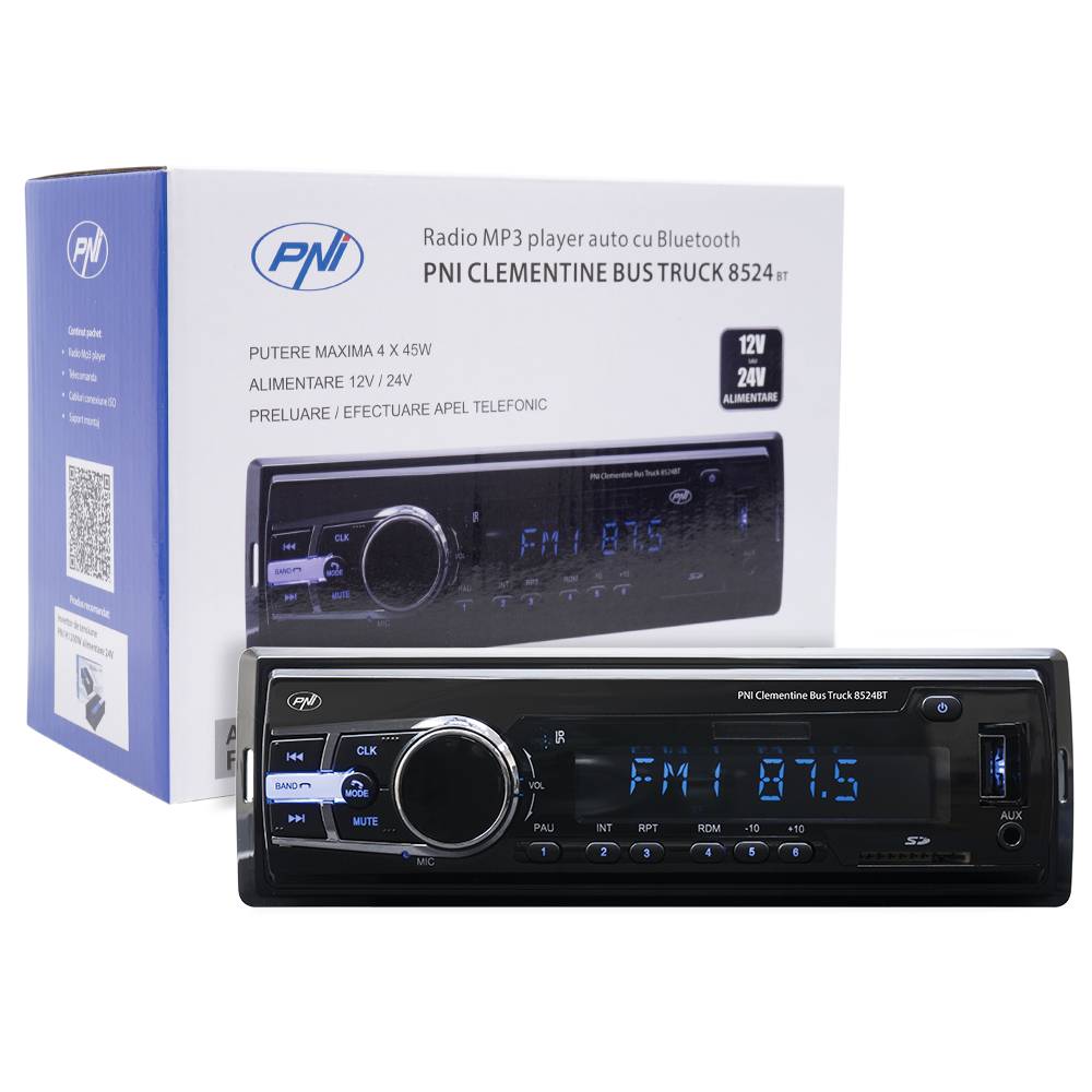 Paket Radio MP3 Autoplayer PNI Clementine 8524BT 4x45w + Koaxiale Autolautsprecher PNI HiFi500, 100W, 12,7 cm