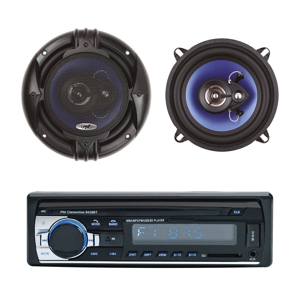 Paket Radio MP3 Autoplayer PNI Clementine 8428BT 4x45w + Koaxiale Autolautsprecher PNI HiFi650, 120W, 16,5 cm