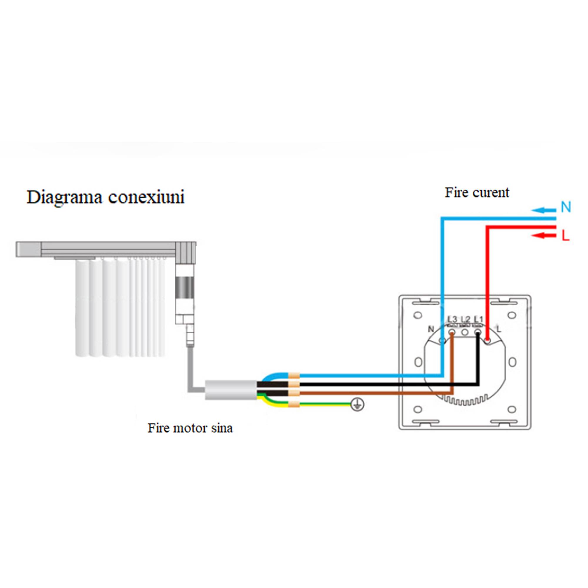 Smart Switch für Jalousien mit PNI SafeHome PT135J WiFi Touch, 600 W, Internetsteuerung, Tuya Smart Mobile-Anwendung, Integration in Szenarien und