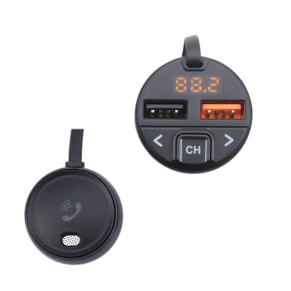 FM PNI Valentine V880-Modulator mit Mikrofon, Bluetooth 5.0, MP3-Player, FM-Sender, doppeltem USB-Anschluss, schnellem Laden von Mobilgeräten über