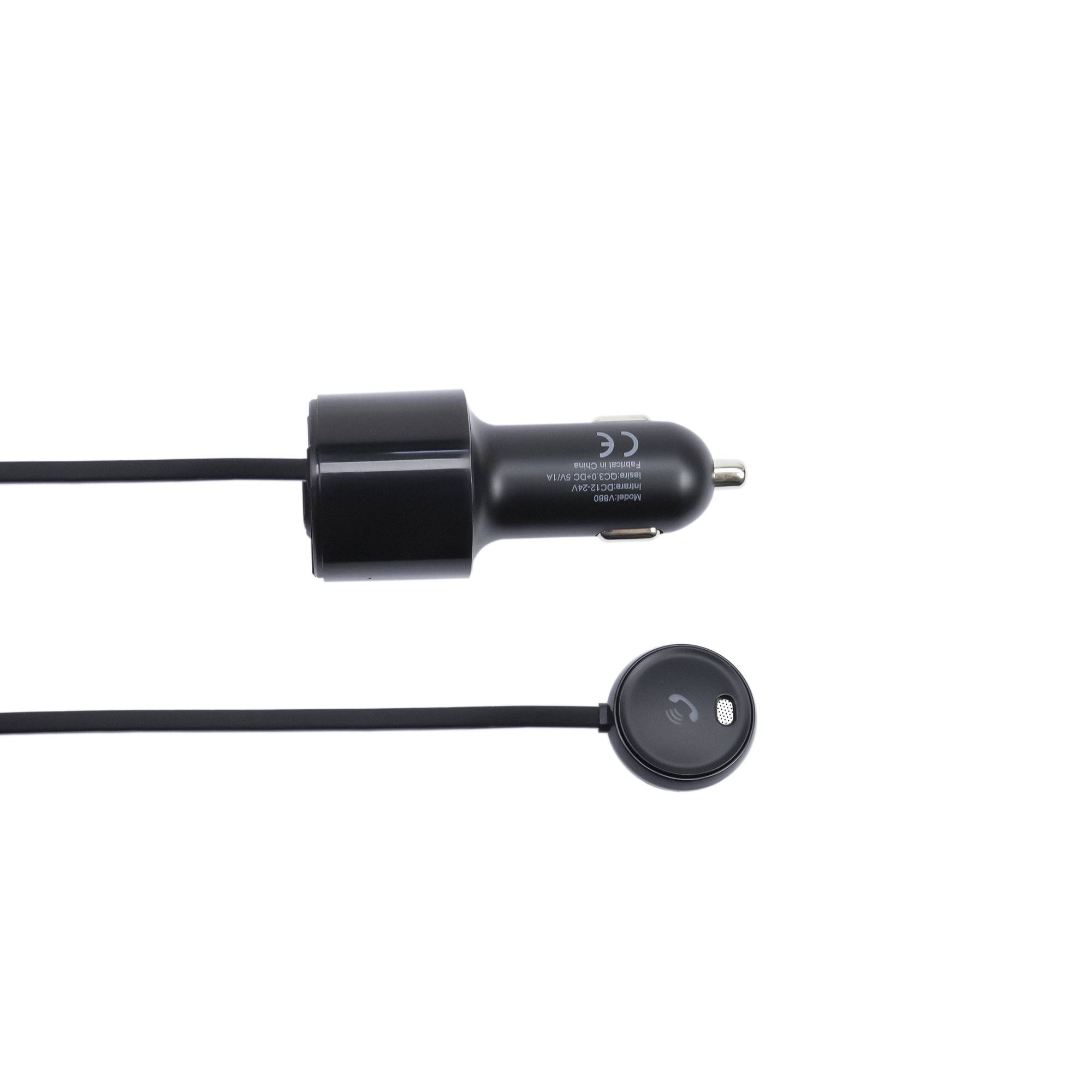 FM PNI Valentine V880-Modulator mit Mikrofon, Bluetooth 5.0, MP3-Player, FM-Sender, doppeltem USB-Anschluss, schnellem Laden von Mobilgeräten über