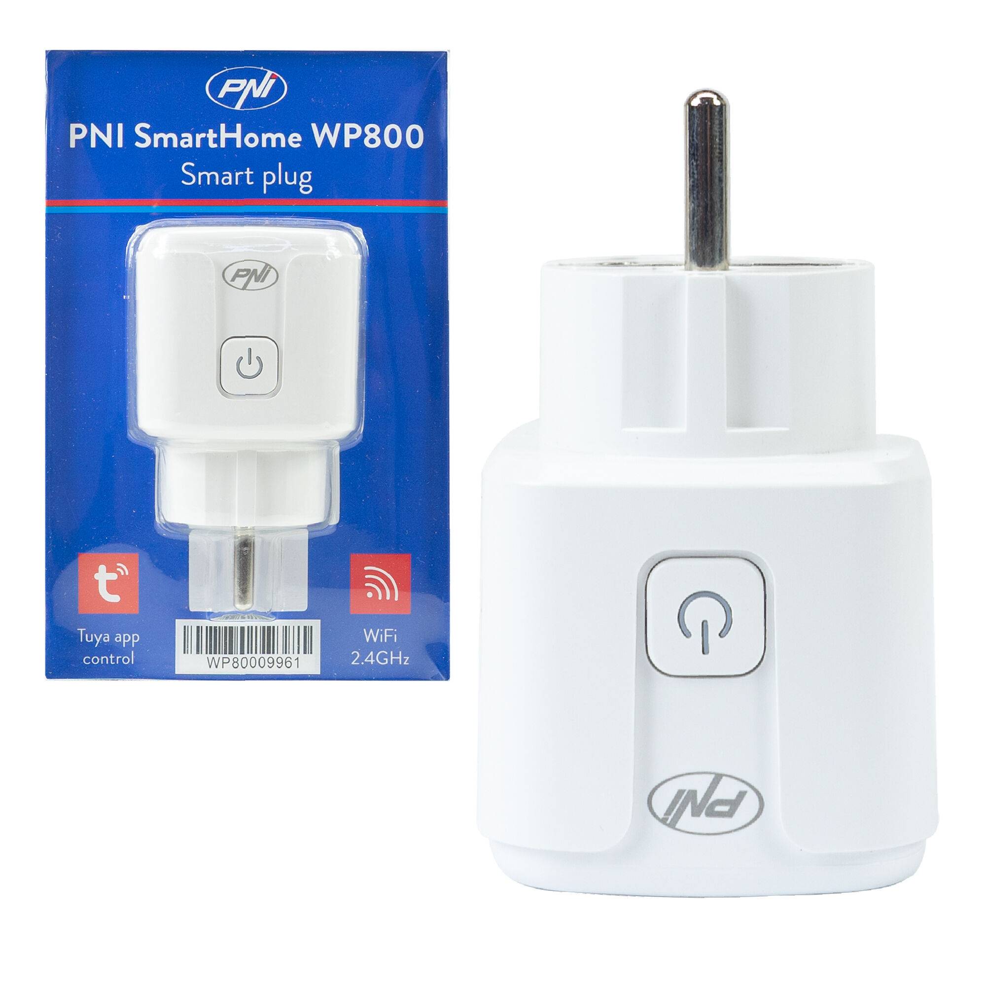Intelligente Steckdose PNI SmartHome WP800 WiFi-Internetsteuerung, Tuya Smart App, kompatibel mit Amazon Alexa und Google Home, misst den