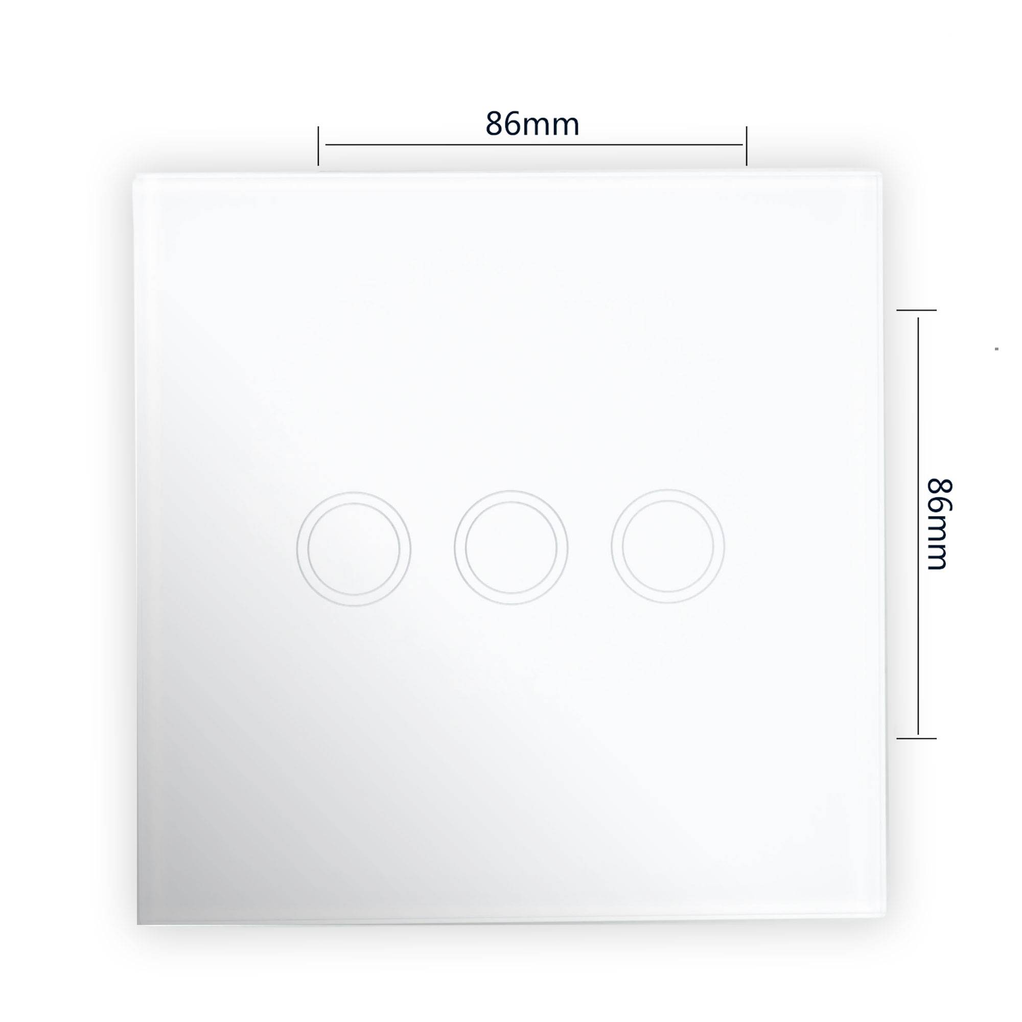 Dreifachschalter mit Glas PNI SH303 touch, weiß mit LED-Anzeige