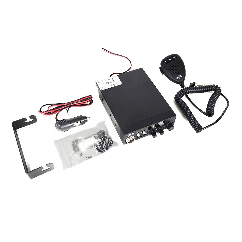 CB PNI ESCORT HP 8024 ASQ-Radiosenderpaket, 4 W, AM-FM, 12/24 V + CB PNI Extra 40-Antenne mit 5 bis 7 km Magnet