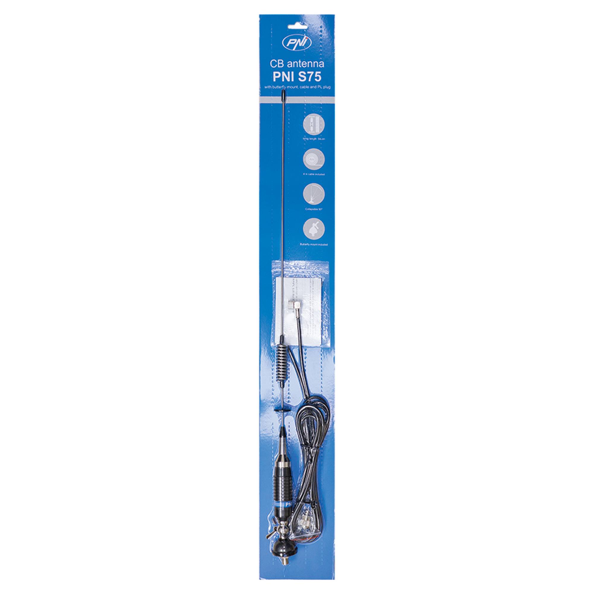 CB PNI-Begleitfunk-Kit HP 8000L ASQ + CB PNI S75-Antenne mit Kabel und fester Halterung