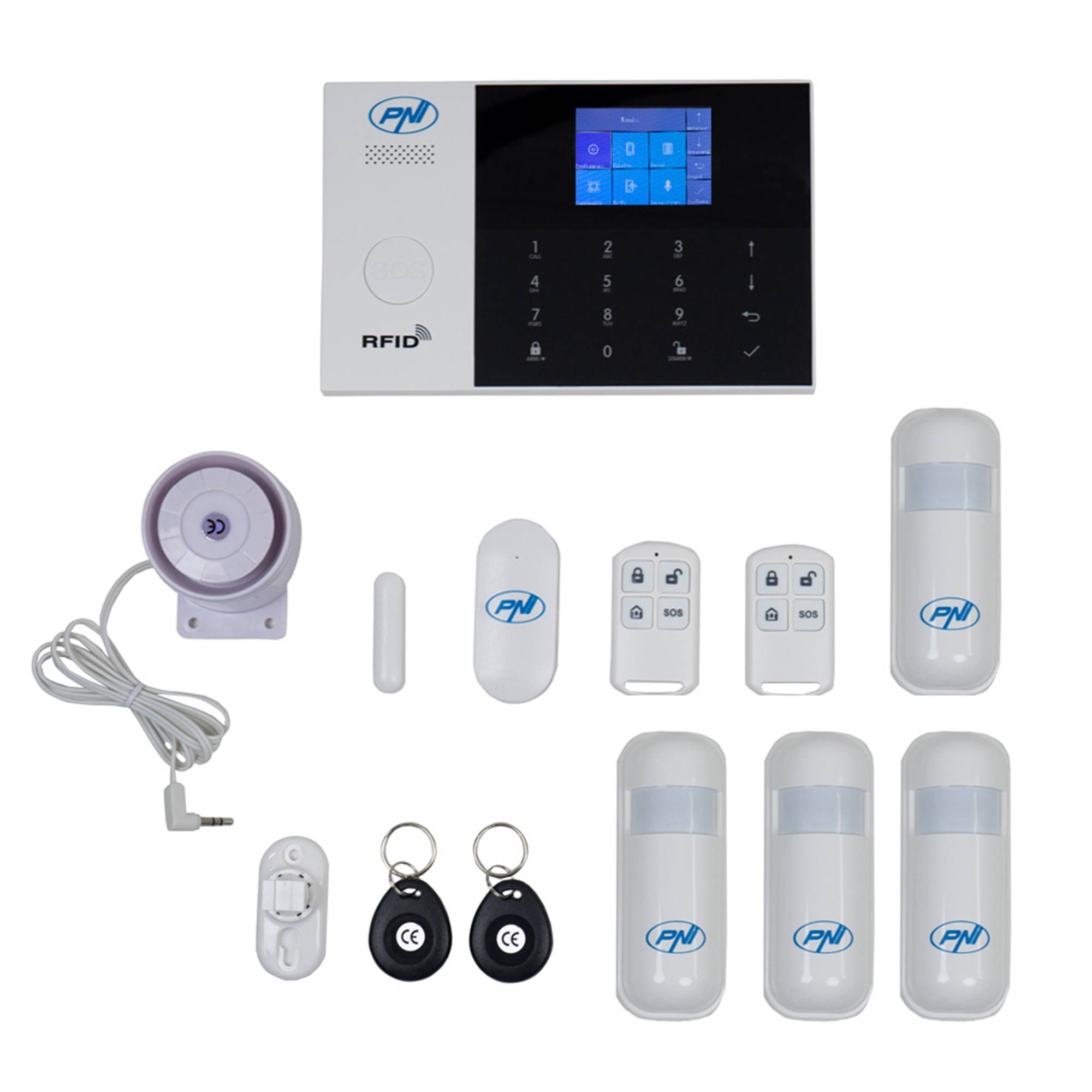 PNI SafeHouse HS550 Wifi GSM 3G-Funkalarmsystem-Kit und 3 zusätzliche HS003-Bewegungssensoren