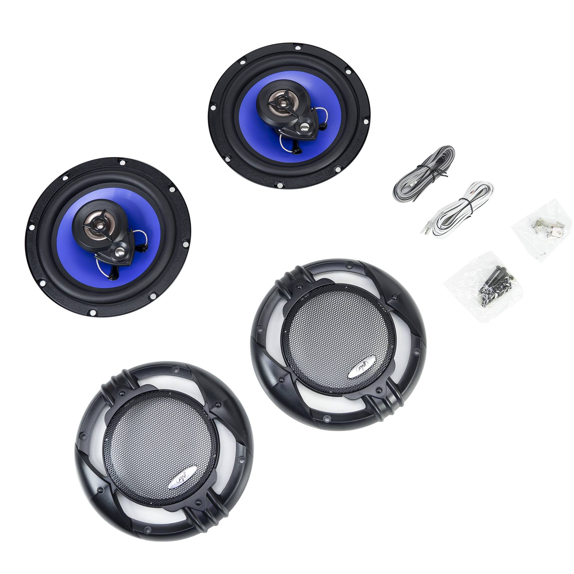 Koaxiale Autolautsprecher PNI HiFi650, 120 W, 16,5 cm, 3-Wege, Gitter inklusive Set 2-tlg