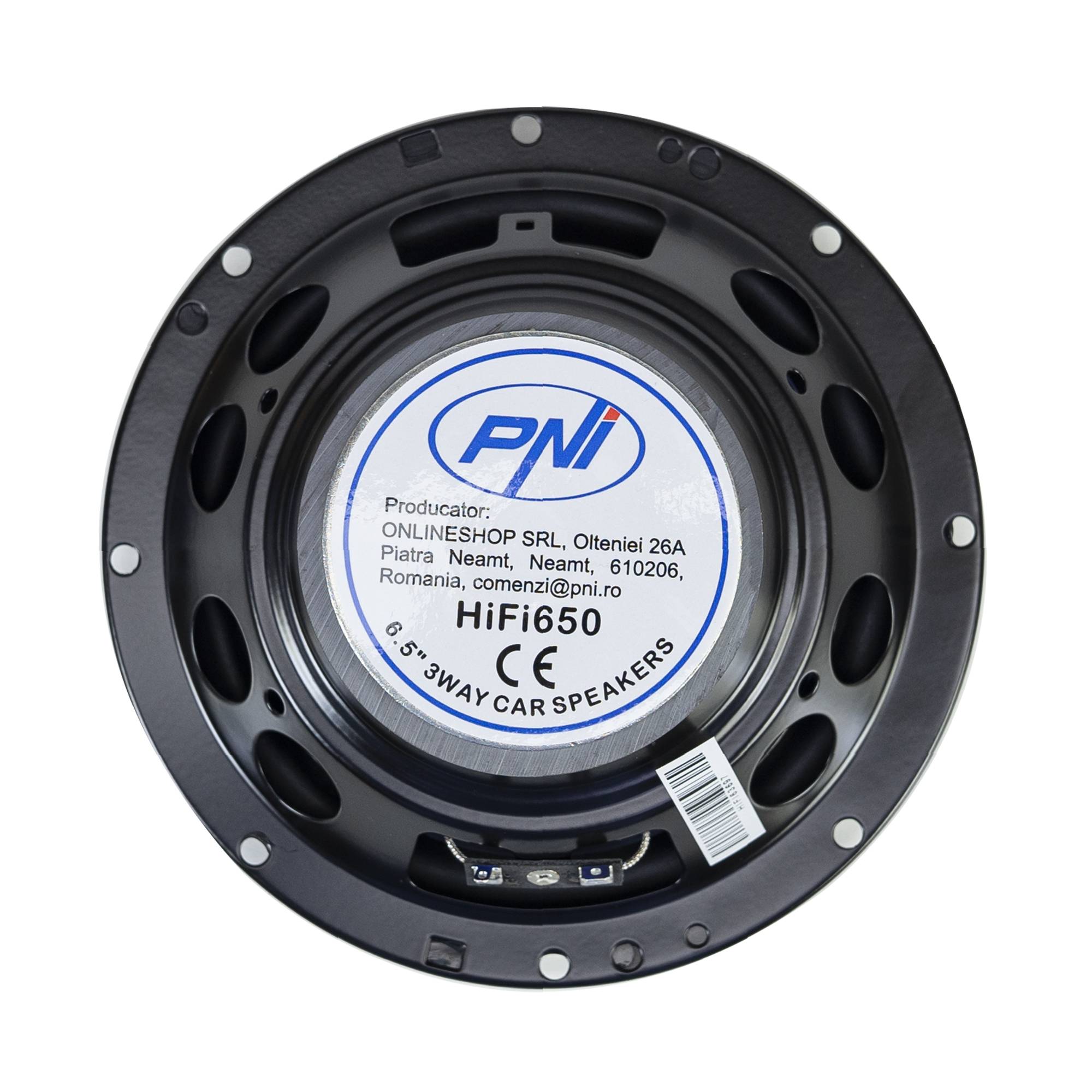Koaxiale Autolautsprecher PNI HiFi650, 120 W, 16,5 cm, 3-Wege, Gitter inklusive Set 2-tlg