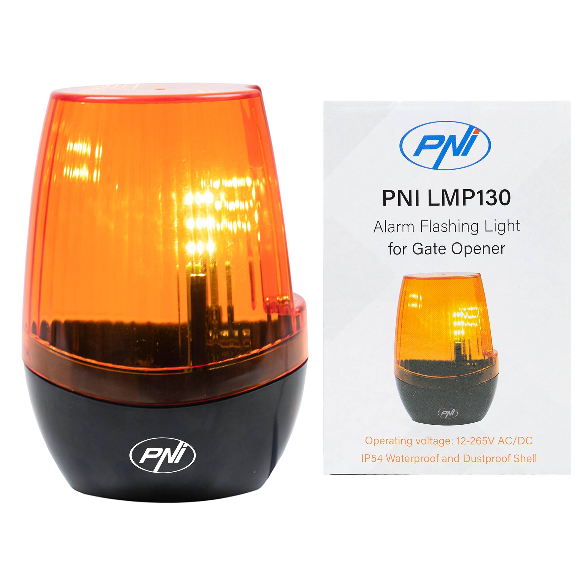 LED-Signalleuchte für Toröffnung PNI LMP130 12-265 V, blinkend, für selbsttragende Tore, IP54