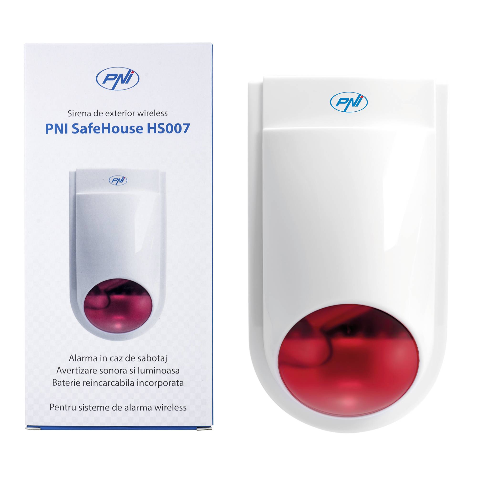 Drahtlose Außensirene PNI SafeHouse HS007, 110 dB mit Batterie für das drahtlose Alarmsystem PNI SafeHouse PNI HS600 und HS650