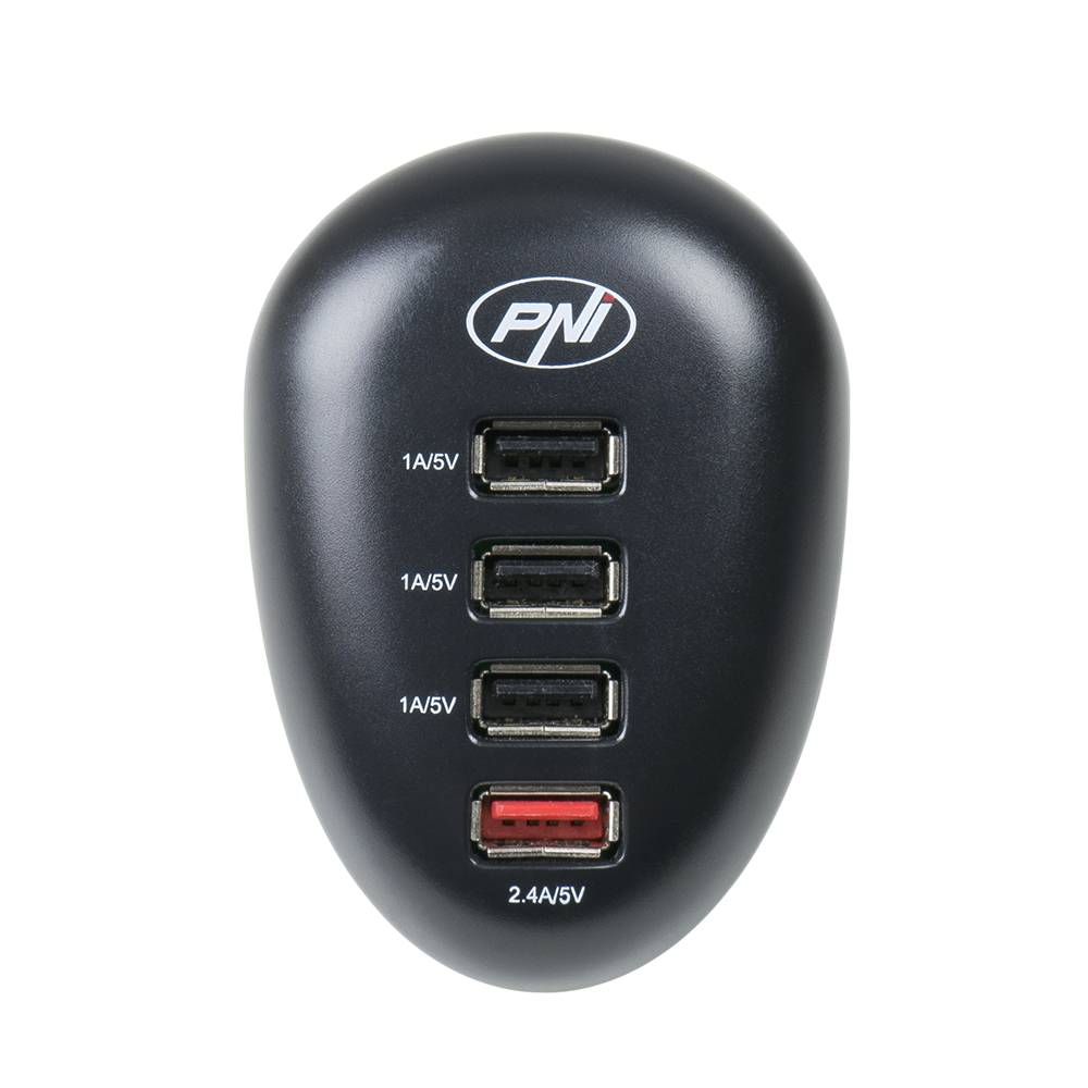 PNI Adventure F10 6W Brennerpaket, 500 lm, Radius bis zu 200m, Fokus und USB-Ladegerät PNI HC41, 4 USB-Anschlüsse